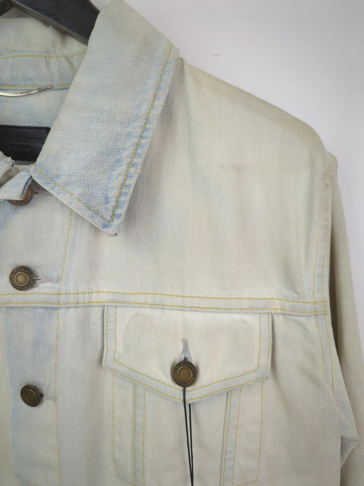 Saint Laurent Paris NWT SS18 SLP Sz S Blue Denim Trucker Jacket Light Wash Size US S / EU 44-46 / 1 - 3 Thumbnail