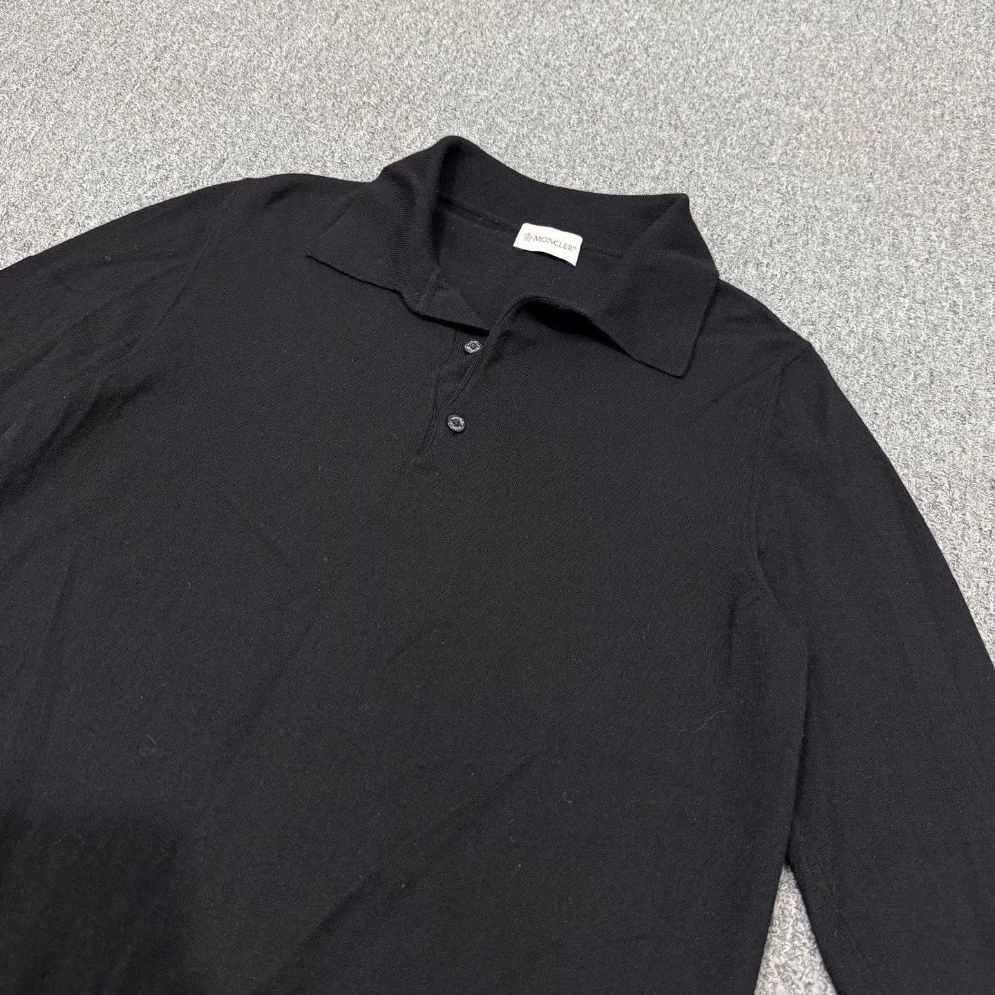 Moncler Moncler Black Wool Knit Polo M 99 New Size US M / EU 48-50 / 2 - 3 Thumbnail