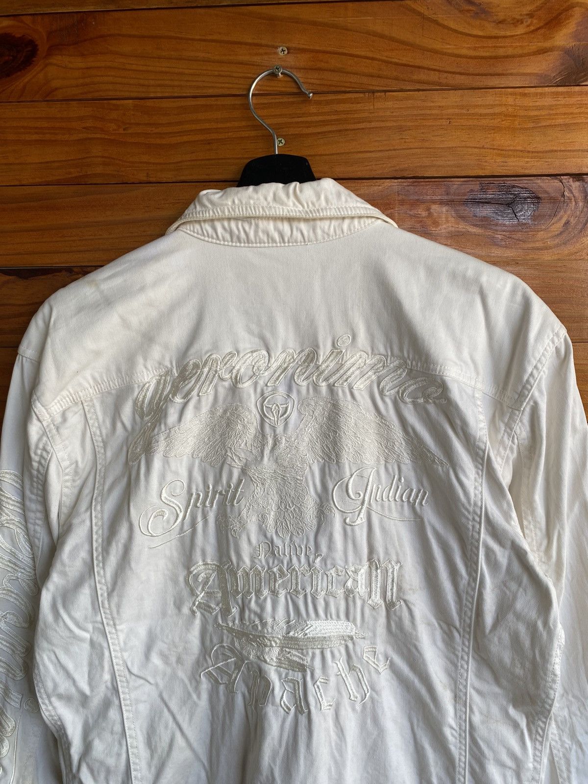 Japanese Brand Vintage Geronimo Chief U.S.A. White Embroidered Jacket Nativ Size US S / EU 44-46 / 1 - 14 Thumbnail
