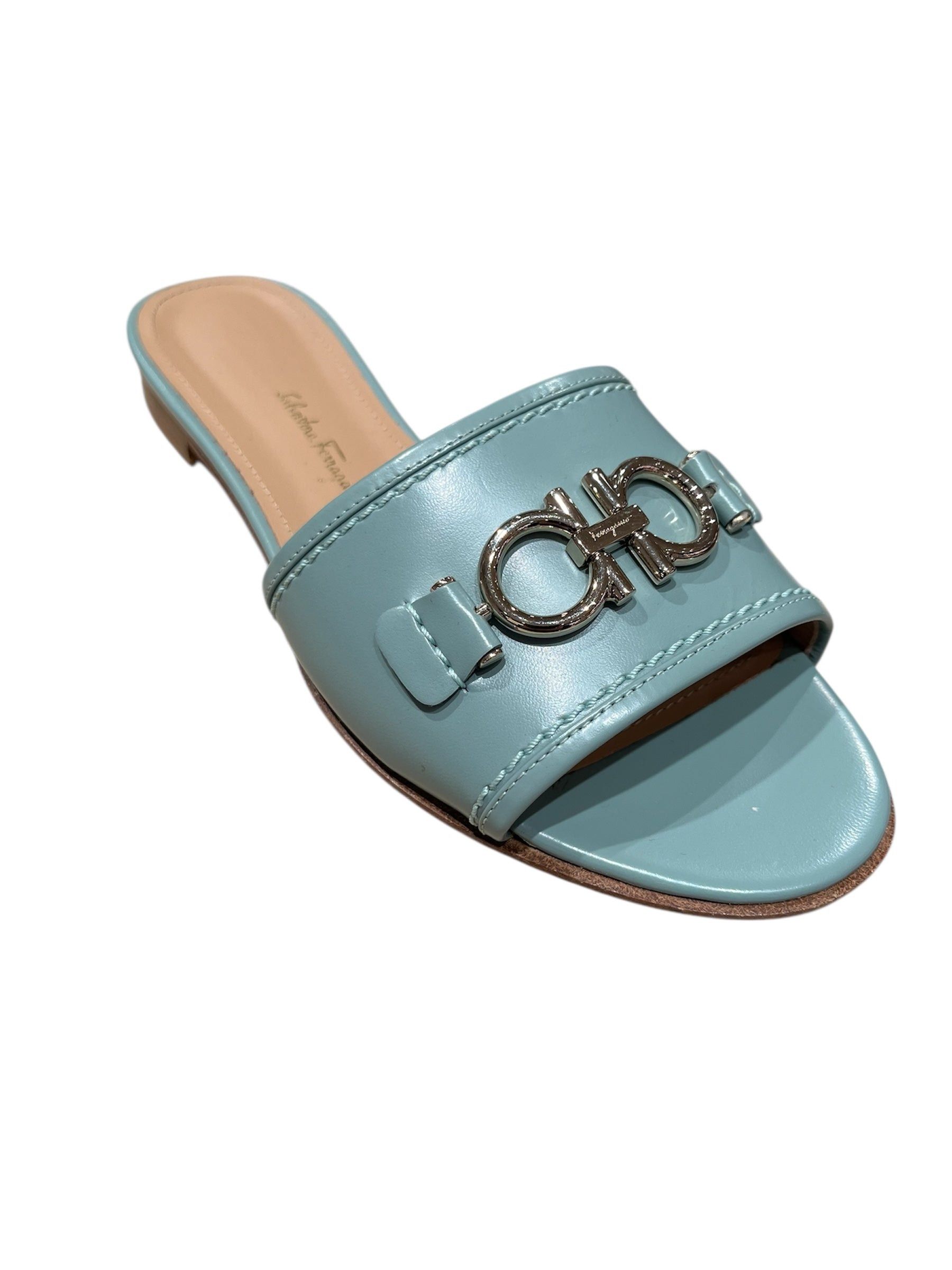 Salvatore Ferragamo Ferragamo Logo Rhodes Slide Sandals SIZE 7.5 Size ONE SIZE - 1 Thumbnail