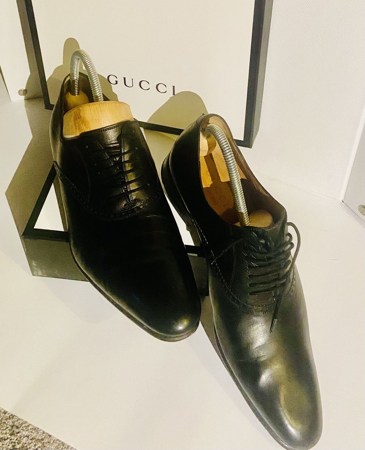 Gucci Men's Gucci Lace Up Oxfords Dress Shoes Size US 8 / EU 41 - 3 Thumbnail