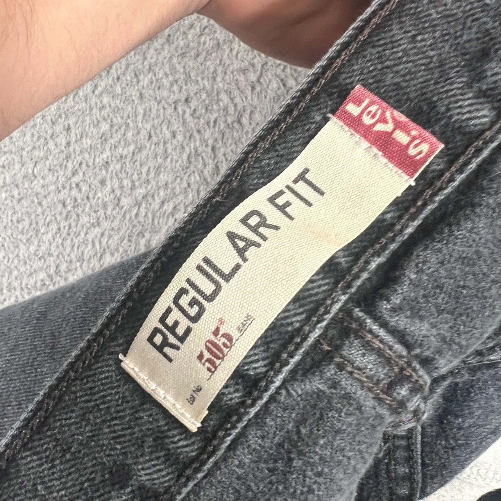 Levi's VINTAGE Levi's 505 Jeans Men's Medium Fit 34 Black Denim Straight Leg Grunge 90s Size US 34 / EU 50 - 6 Thumbnail