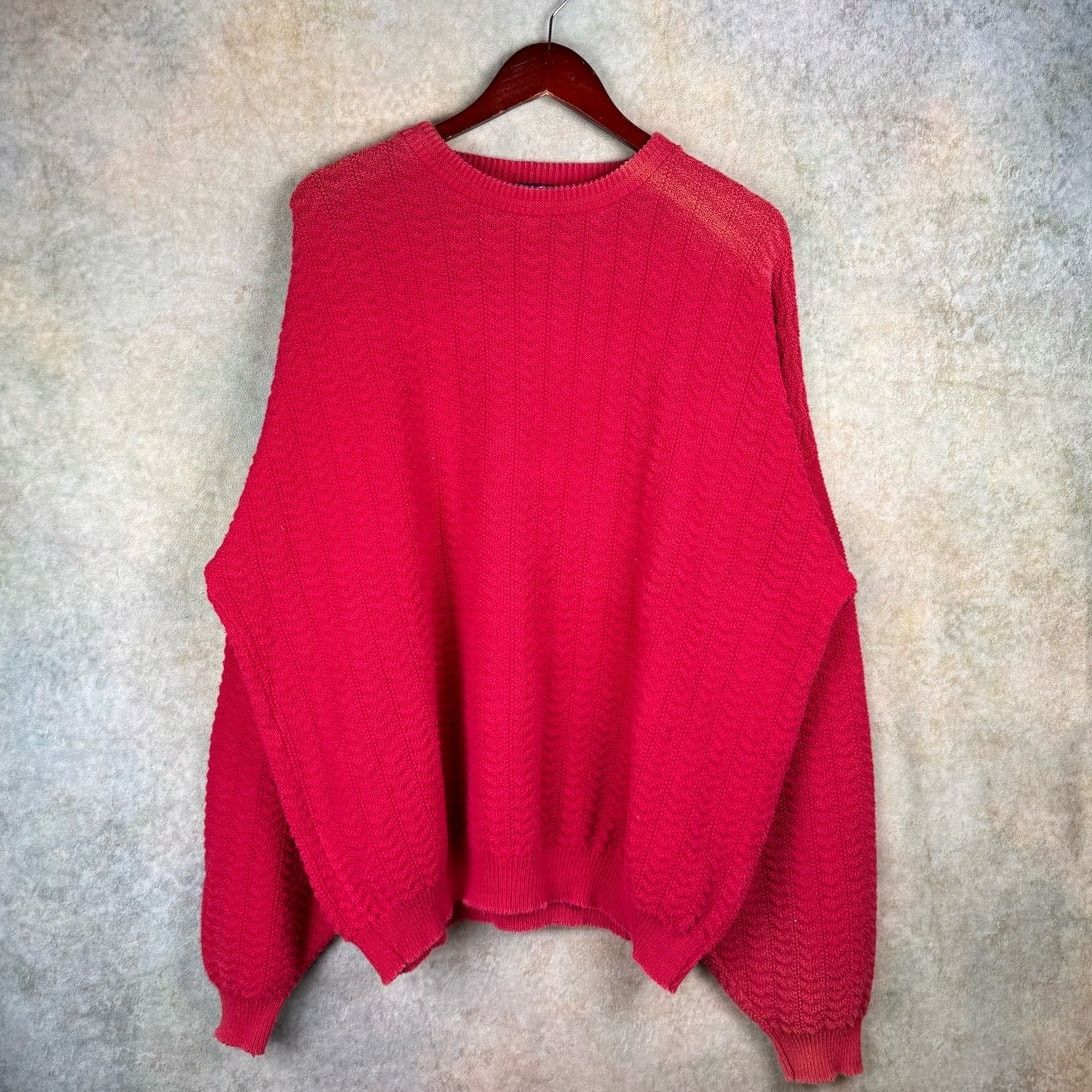 Vintage VTG 90s Trade Bay Knit Sweater XL Red Pullover Crewneck Size US XL / EU 56 / 4 - 1 Thumbnail