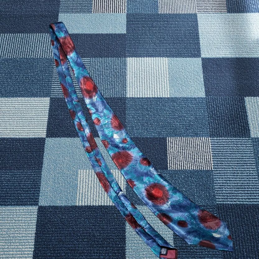 McGregor VINTAGE McGregor Tie Mens Blue Leaves Textured Necktie Designer USA Size ONE SIZE - 1 Thumbnail