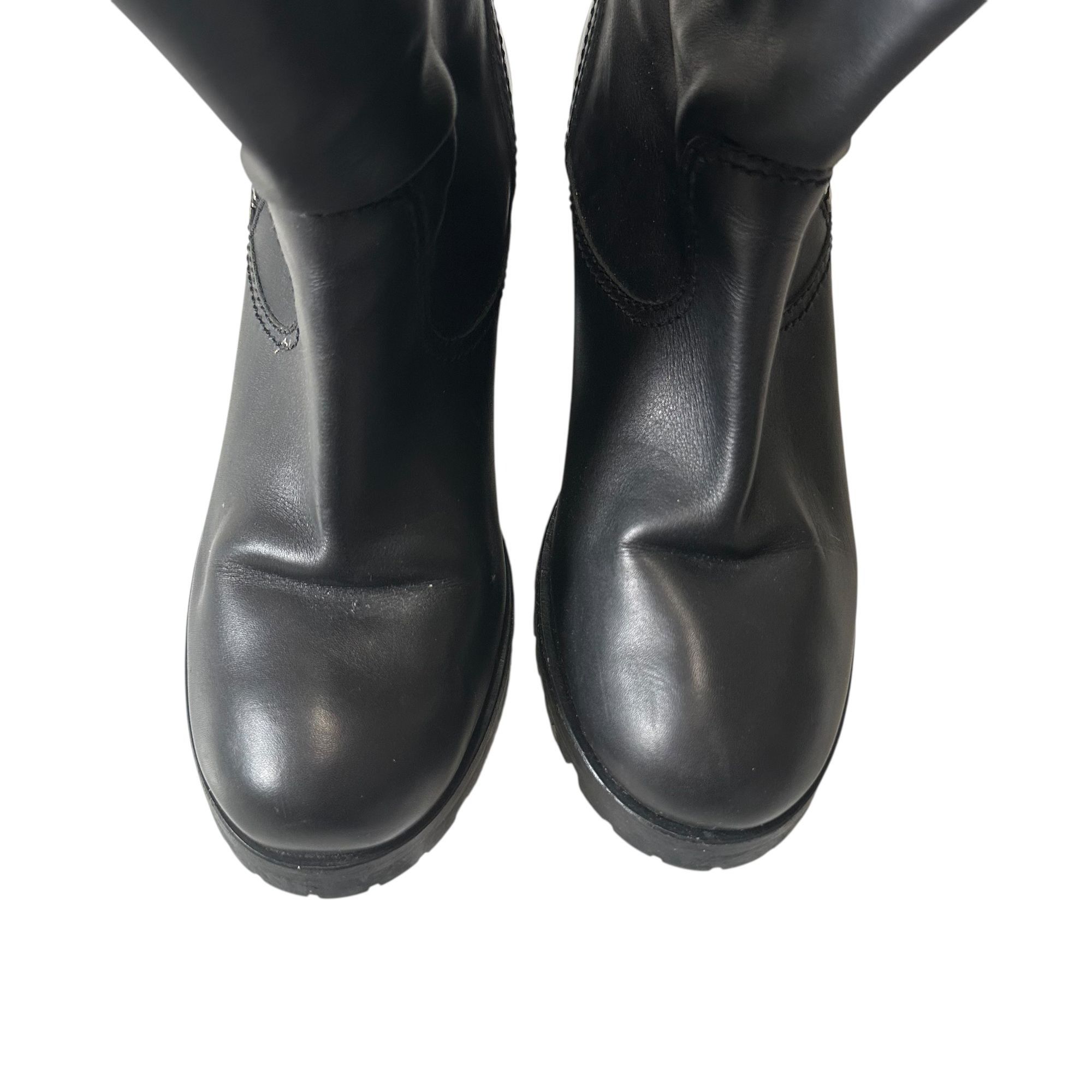 Prada Prada Biker Boots Black Leather Lug Sole Ankle Boots EU 38.5 Size US 8.5 / IT 38.5 - 13 Thumbnail