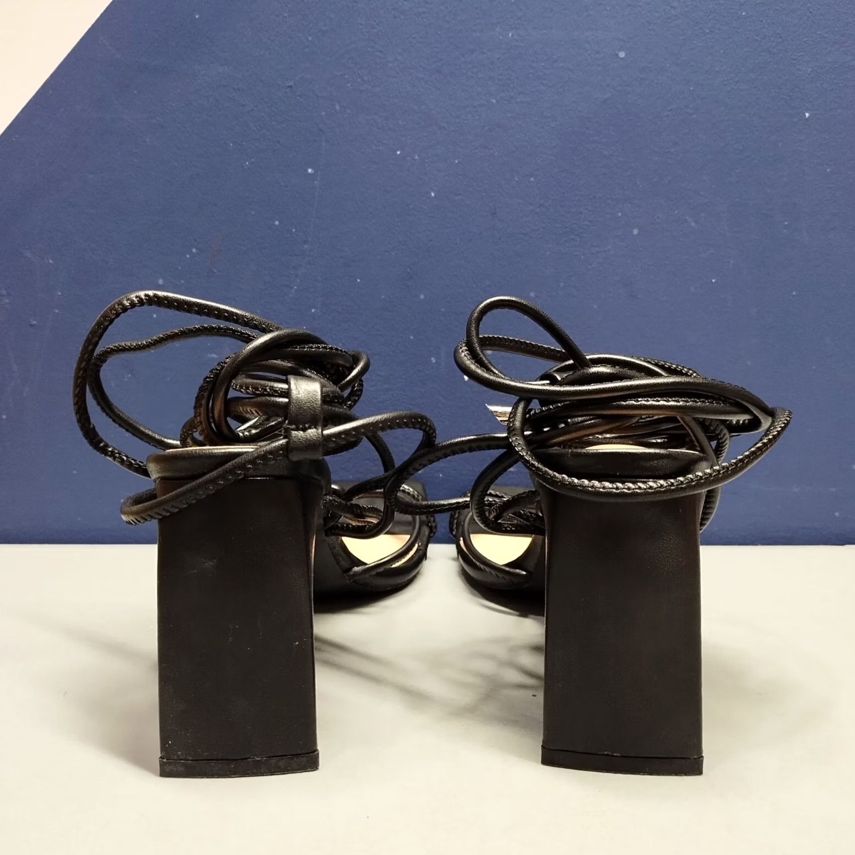 Vintage Lady Godiva Strappy Heels Womens Size 11 Black Comfort Square Toe Party/Cocktail Womens Shoes Size US 11 / IT 41 - 4 Thumbnail