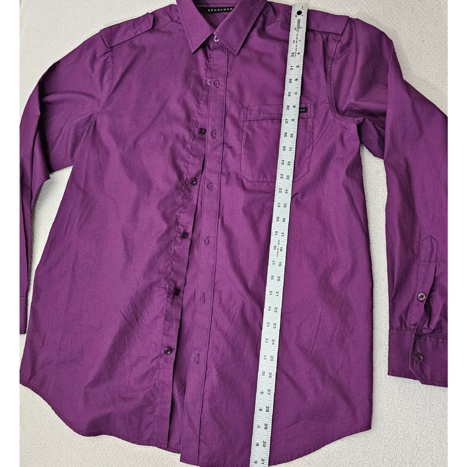 Sean John Sean John Shirt Mens Size L Button-Up Long Sleeve Pocket Purple Confident Fit Regular Size US L / EU 52-54 / 3 - 5 Thumbnail
