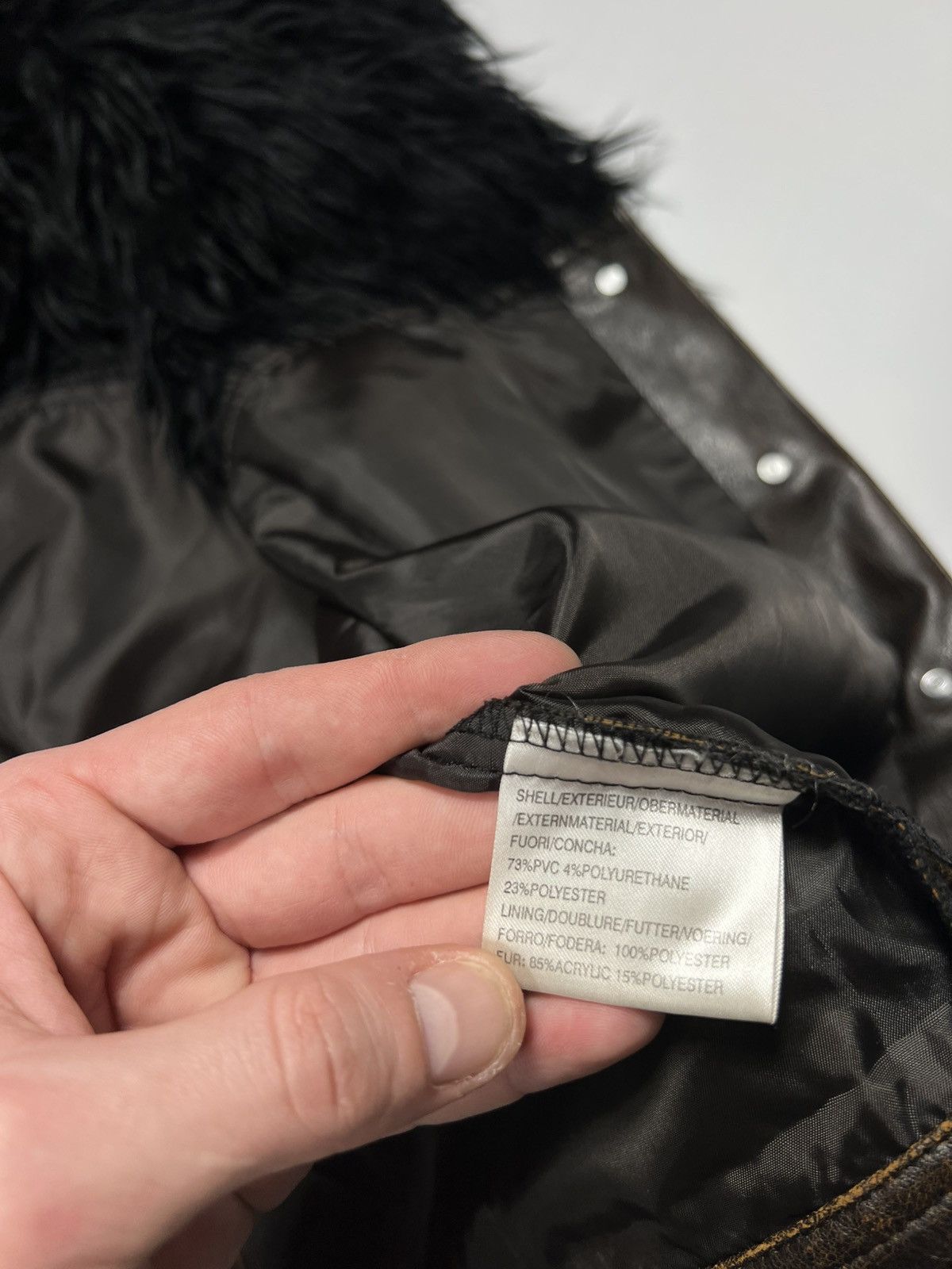 Hysteric Glamour Rare Y2K Leather Vest With Fur Collar Hood Hype Size L / US 10 / IT 46 - 11 Thumbnail