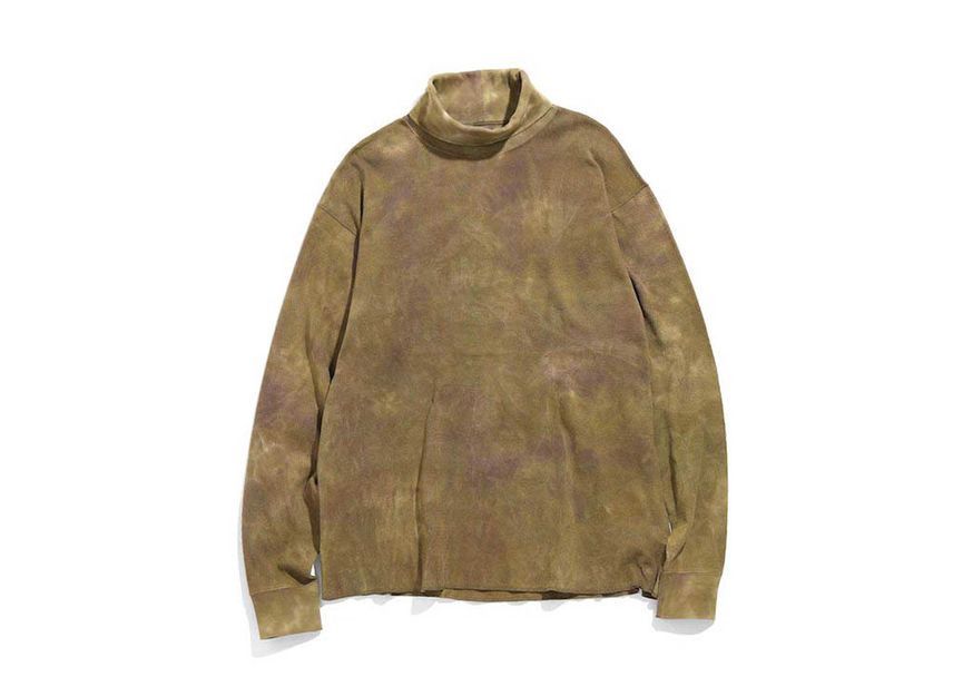 Needles Needles L/S TURTLE NECK TEE - THERMAL / UNEVEN DYE "Olive" Size US L / EU 52-54 / 3 - 1 Thumbnail