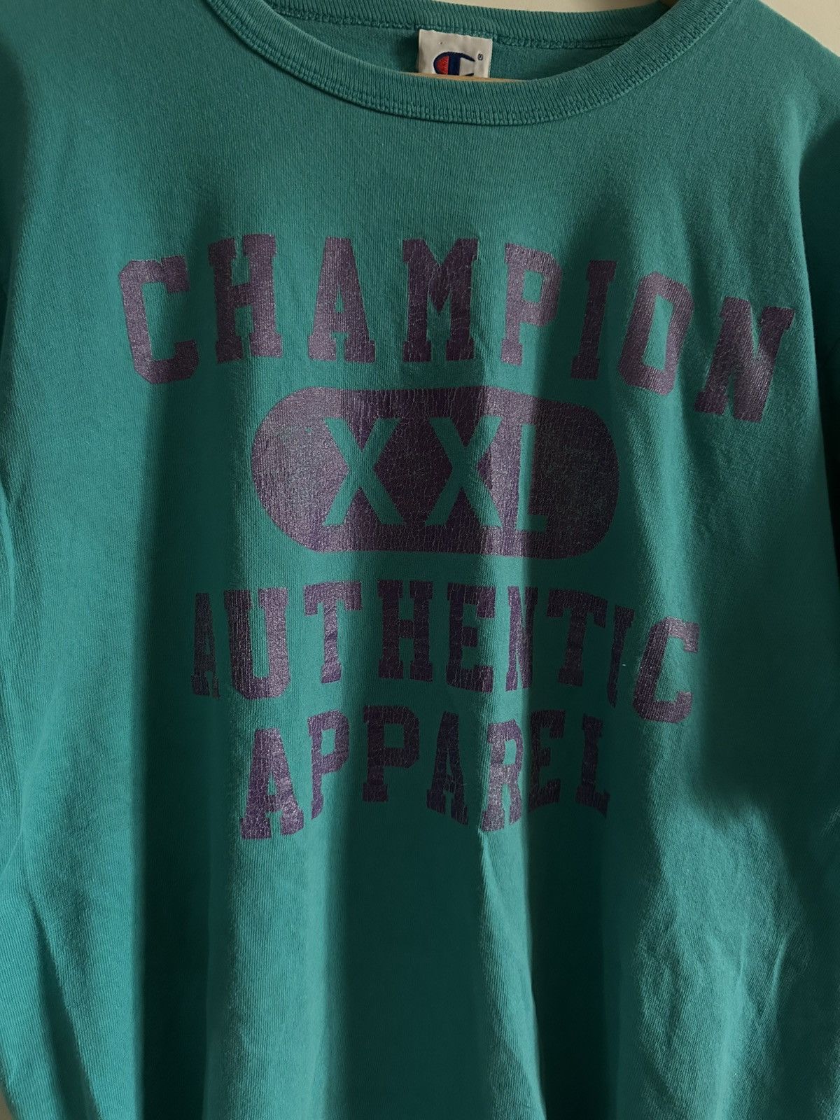 Champion × Vintage 90s Vintage Teal Champion Tee Size US L / EU 52-54 / 3 - 3 Thumbnail