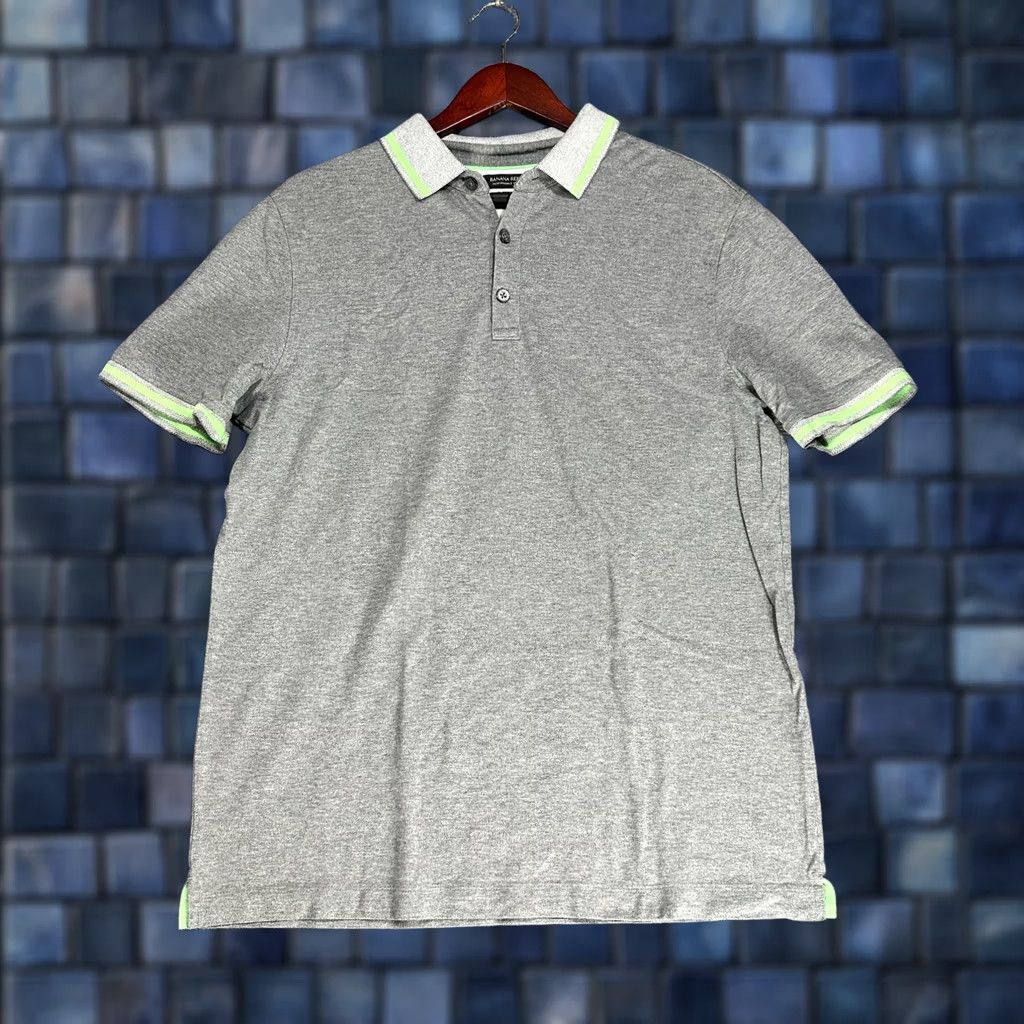 Banana Republic Banana Republic Polo Shirt Mens Large Gray Green Performance Pique Size US L / EU 52-54 / 3 - 1 Thumbnail