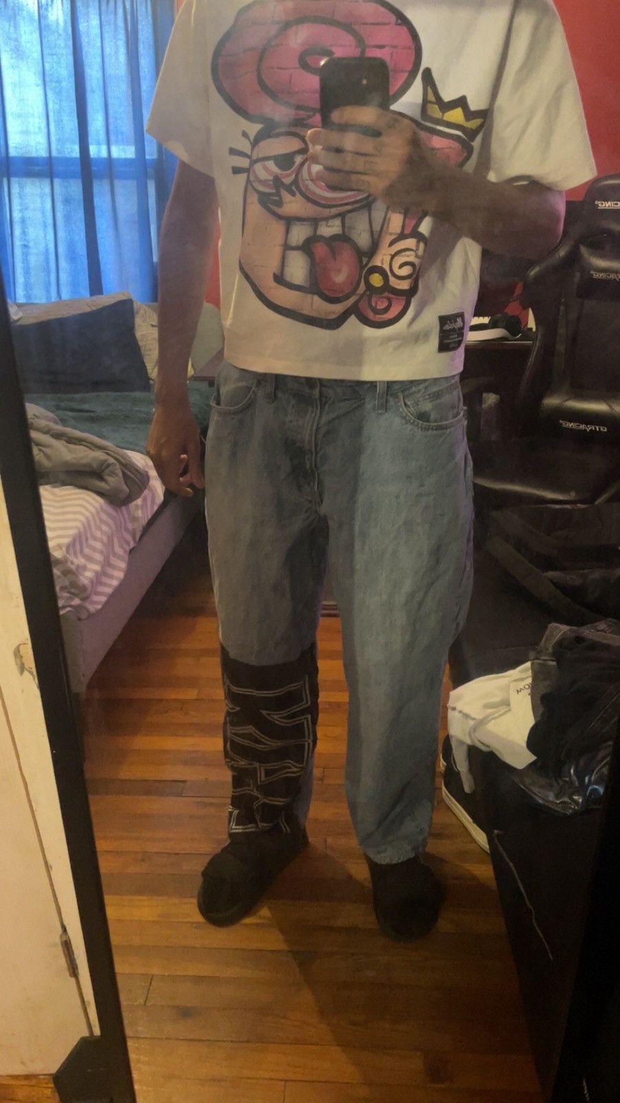 Jean × Vintage LIGHT BLUE “KISS” DENIM JEANS Size US 34 / EU 50 - 6 Thumbnail