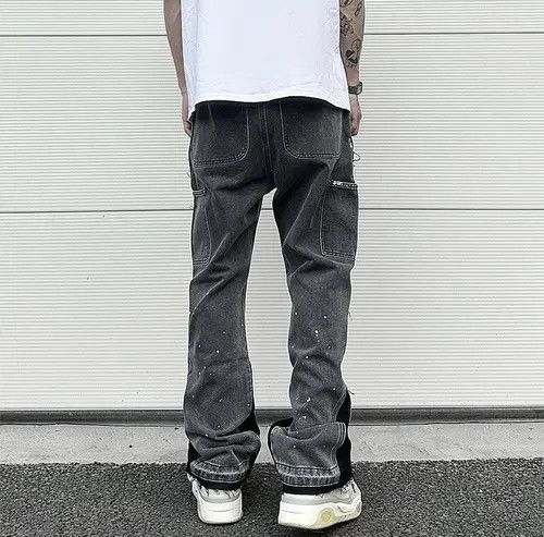 Jean Black Graffiti Wide Jeans Size US 32 / EU 48 - 4 Thumbnail