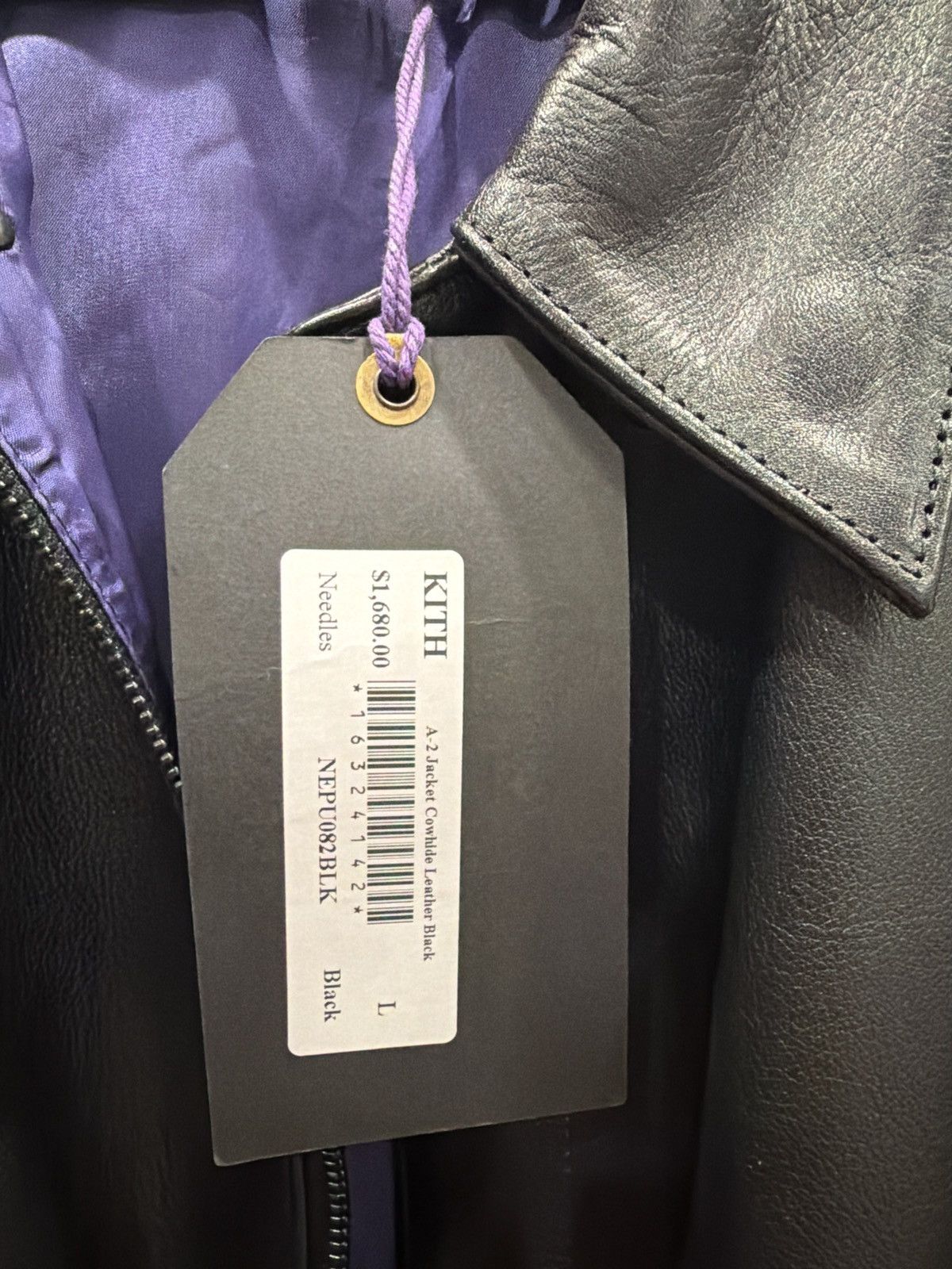 Needles Needles A-2 Jacket Cowhide Leather Jacket Black L size Kith Size US L / EU 52-54 / 3 - 2 Thumbnail