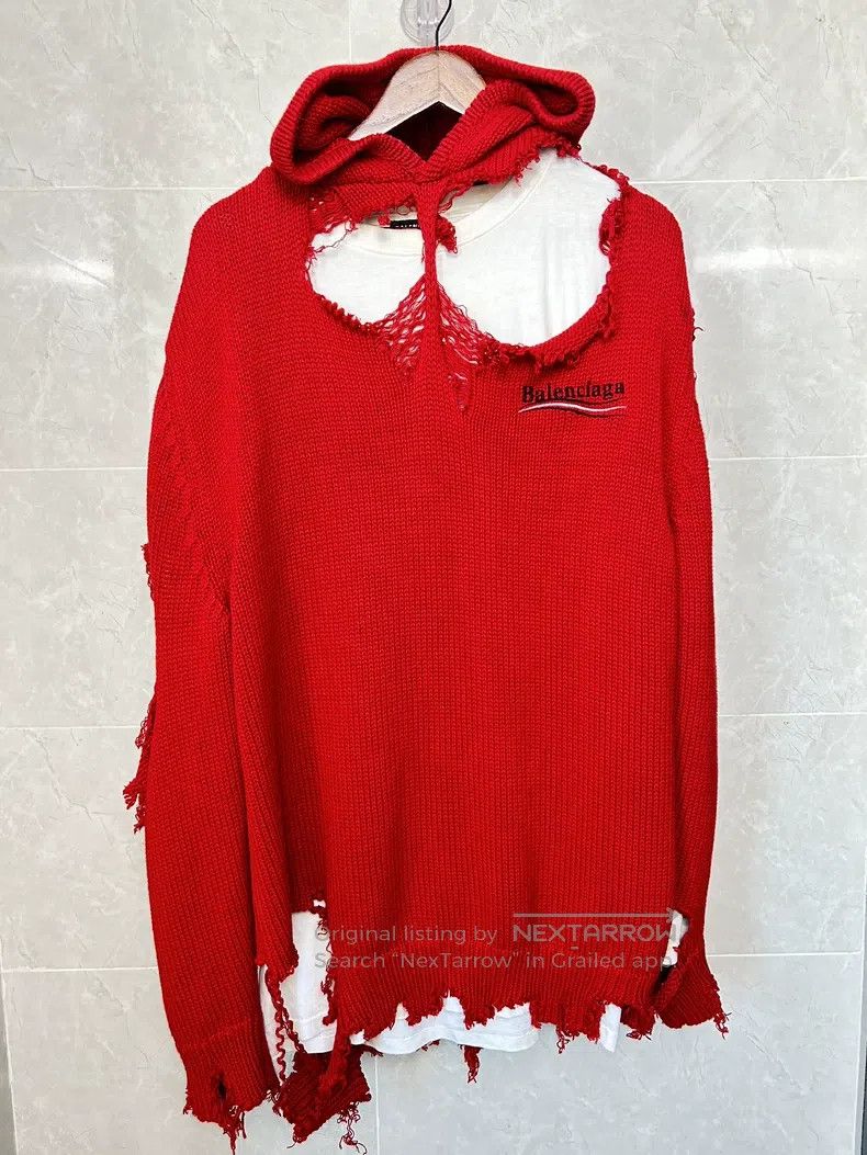 Balenciaga Cola Wave Destroyed Knit Sweater Vest