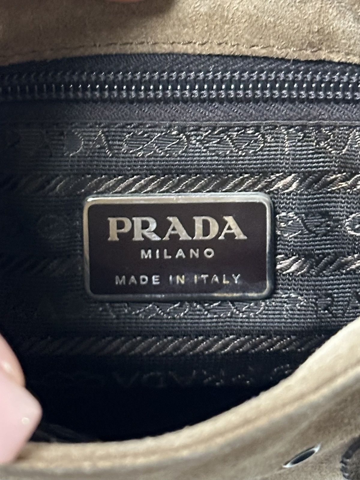 Prada PRADA F/W 1999 Appliqué Leaves Suede and Mesh Hand Bag Size ONE SIZE - 8 Thumbnail