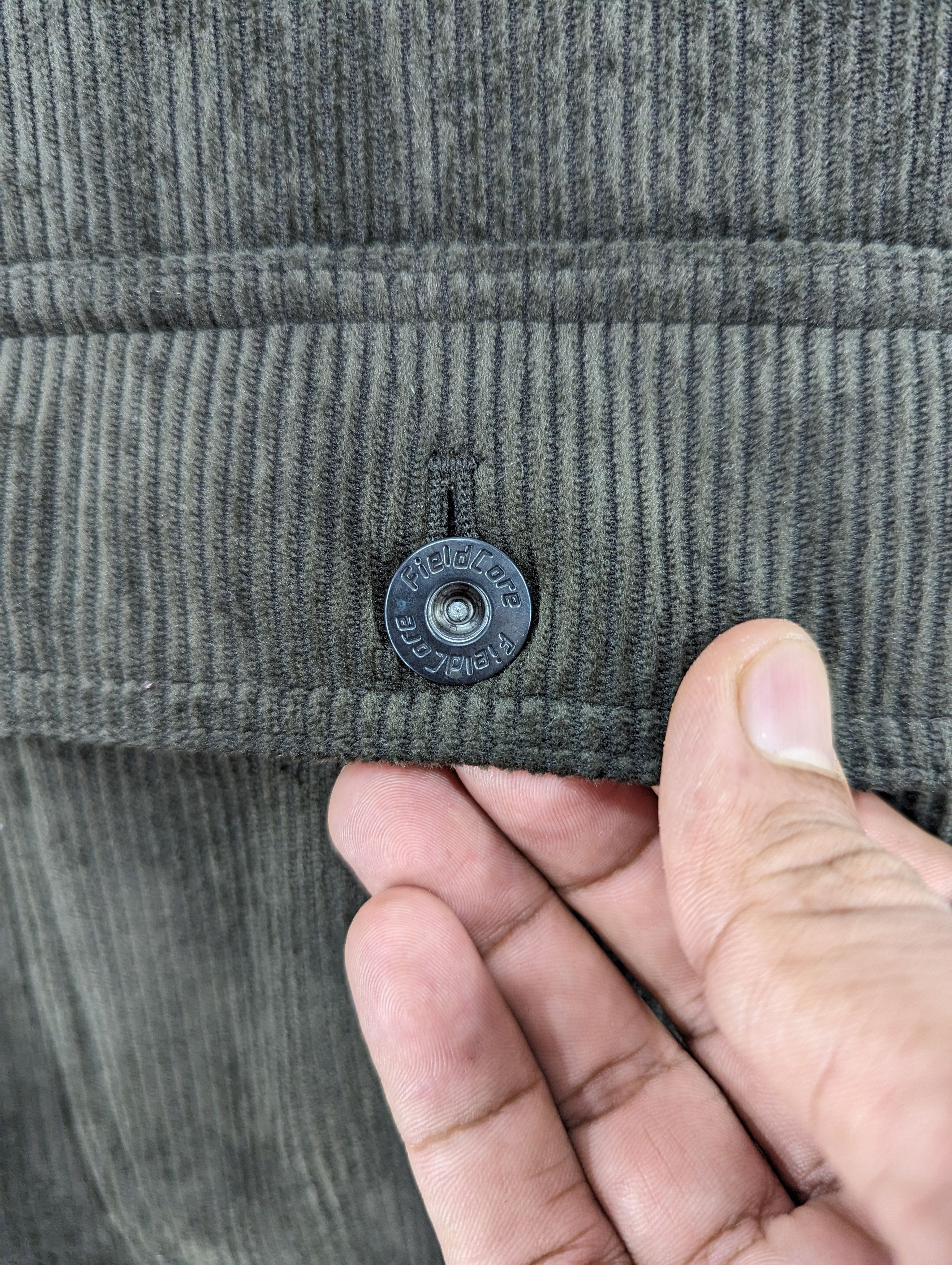 Japanese Brand Fieldcore Corduroy Velvet Olive Green Pocket Jacket Size US L / EU 52-54 / 3 - 6 Thumbnail