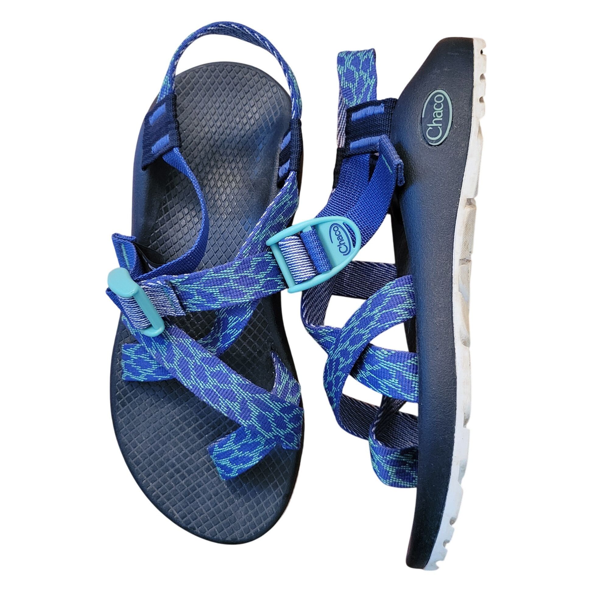 Chaco Chaco Z/2 Classic Sandals 7 Blue Geometric Print Outdoor Hik Size US 7 / IT 37 - 1 Thumbnail