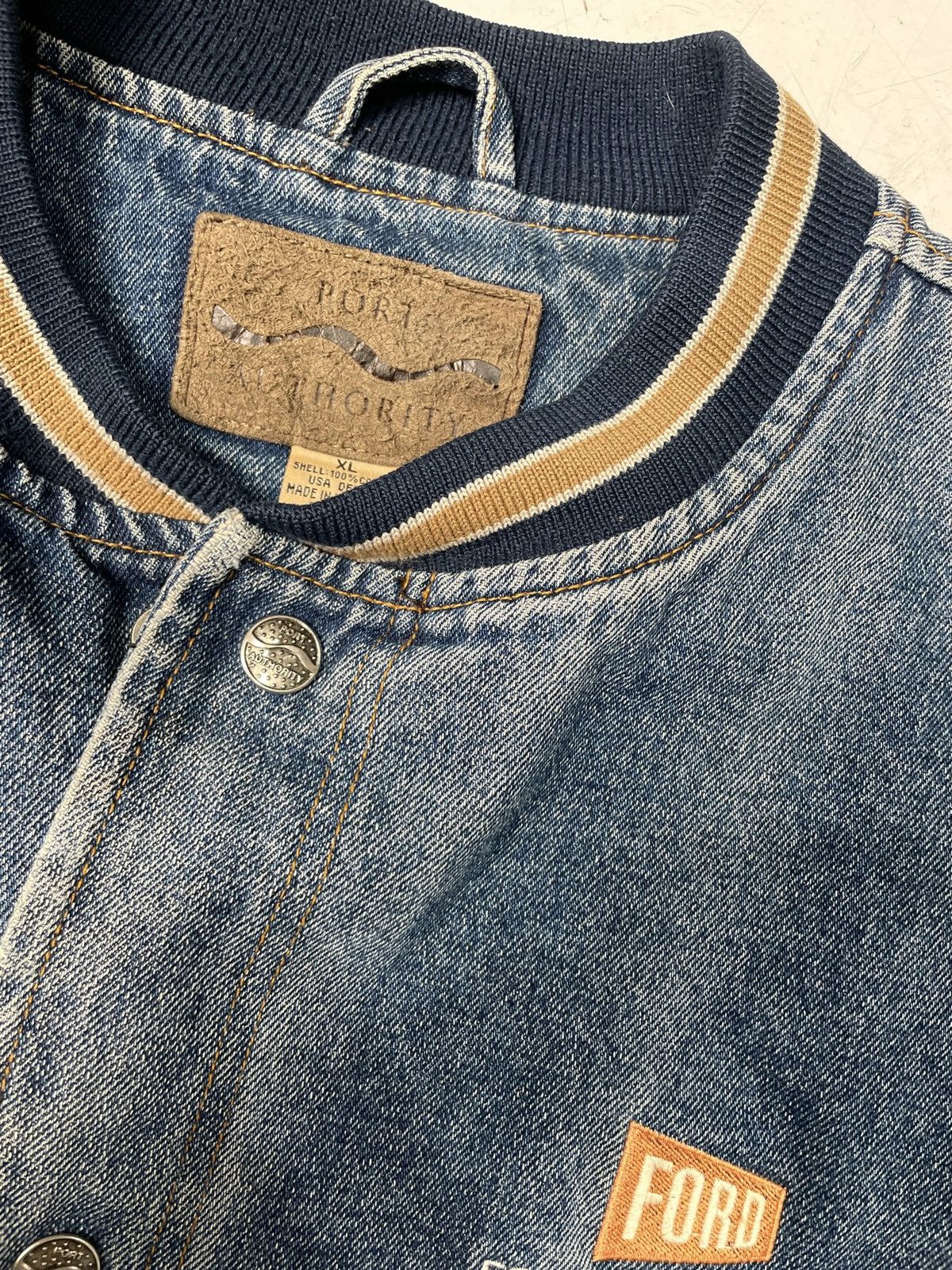Carhartt × Vintage 90s denim varsity jacket Size US M / EU 48-50 / 2 - 3 Thumbnail