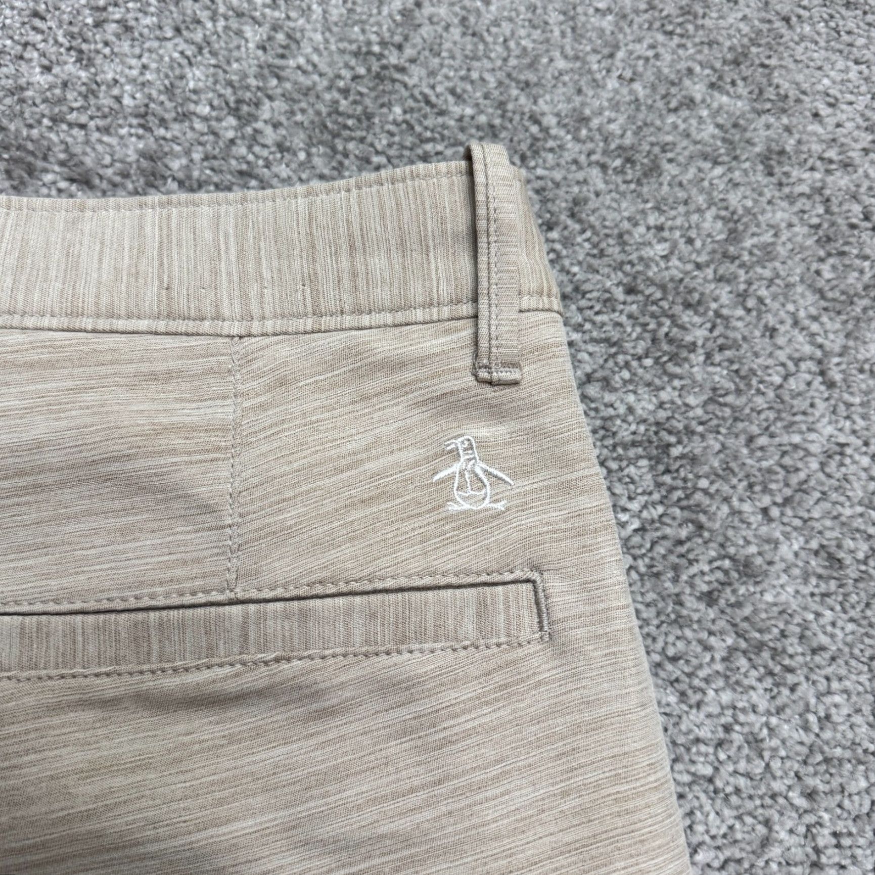 Original Penguin Original Penguin Performance Golf Chino Shorts Mens 30 Beige Flat Front Stretch Size US 30 / EU 46 - 3 Thumbnail