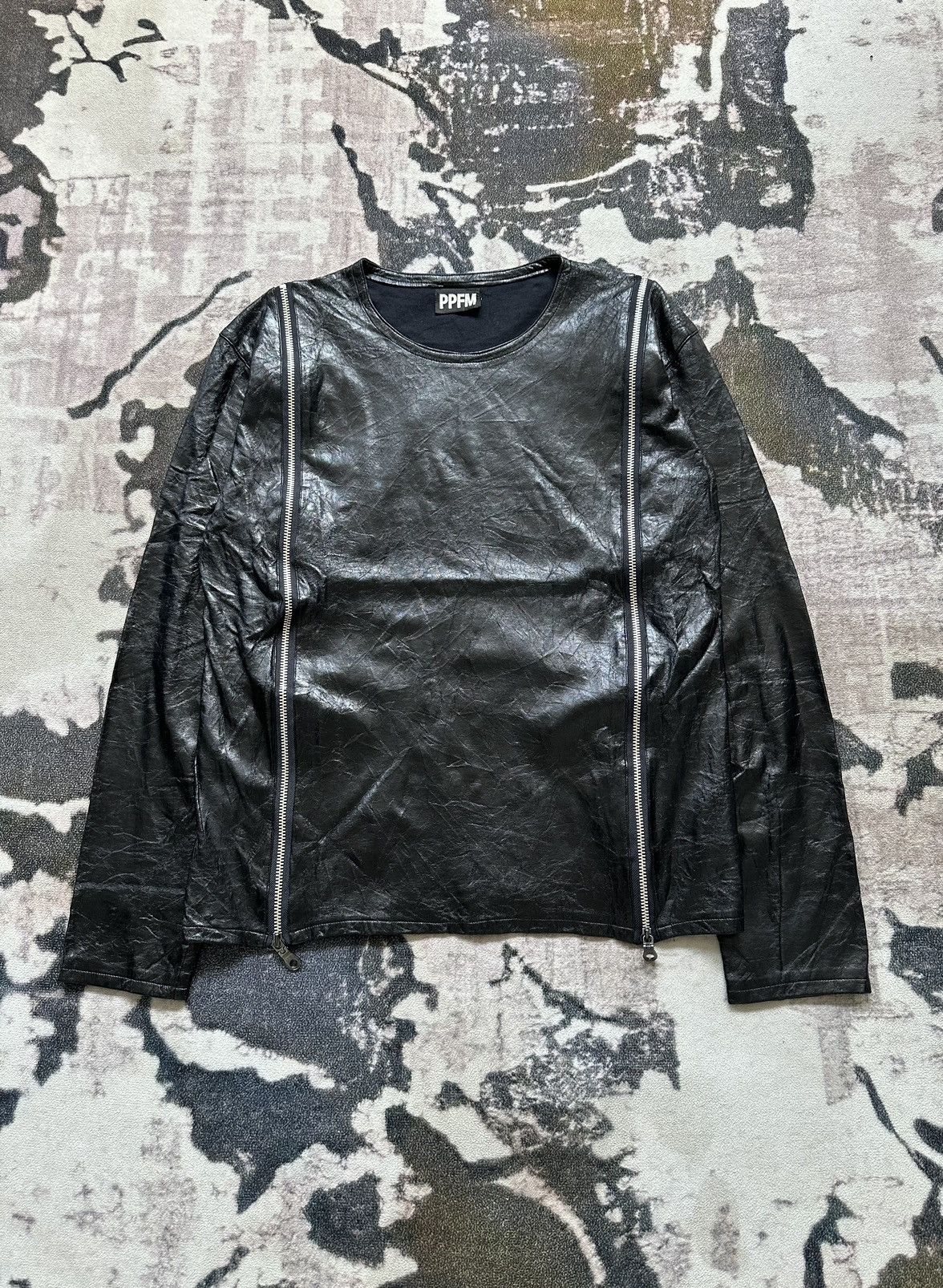 PPFM AW1998 PPFM waxed coated punk zipper sweater Size US M / EU 48-50 / 2 - 1 Thumbnail