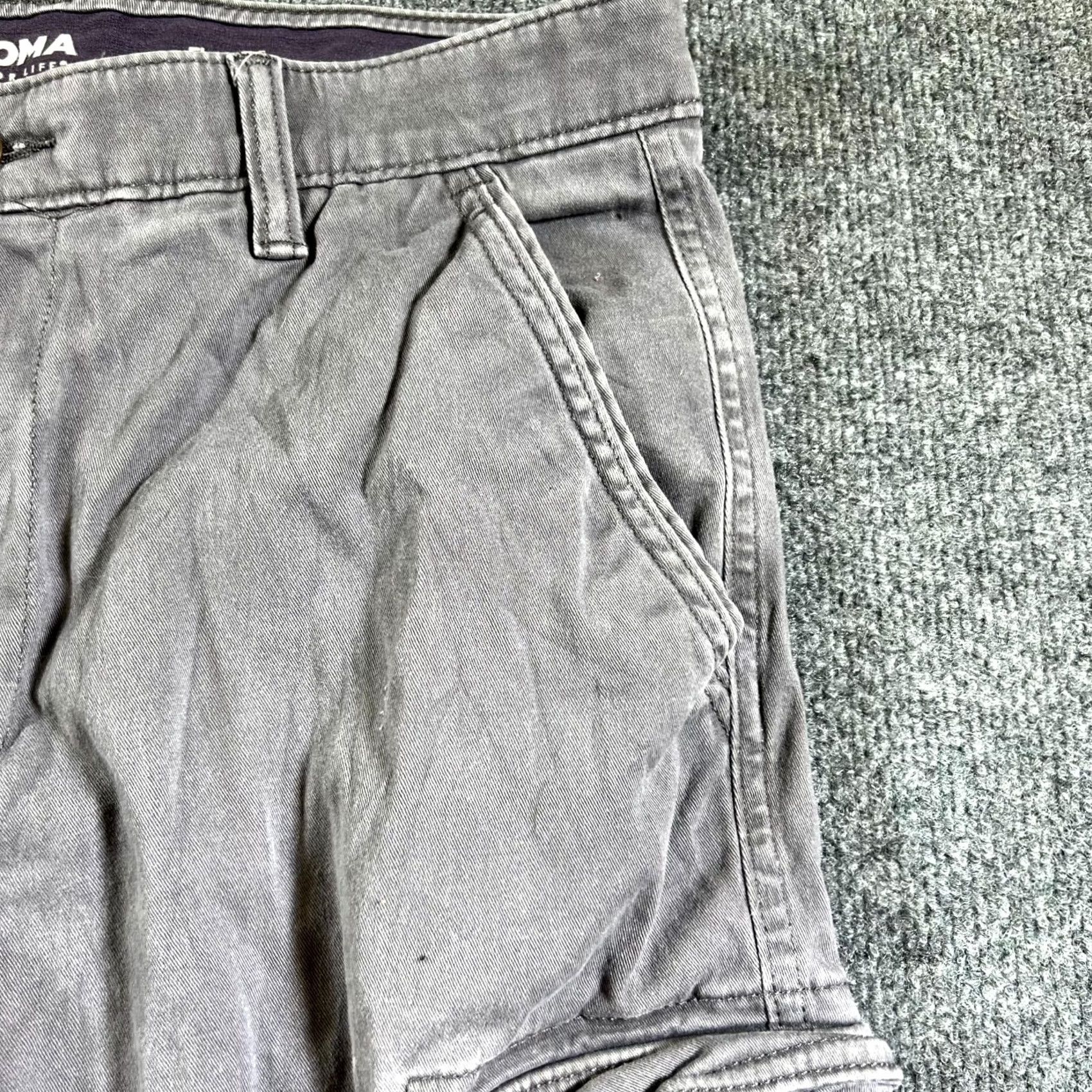 Vintage Sonoma Pants Men's 32 Gray Flexwear Straight Leg Cargo Pockets Size US 32 / EU 48 - 2 Thumbnail