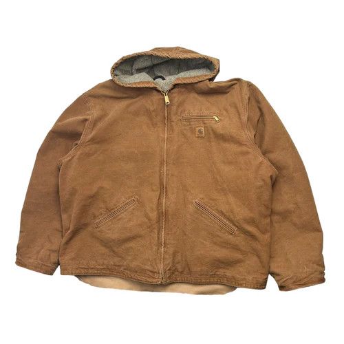 image of Vintage Carhartt J141 Hooded Jacket Brown, Men's (Size 2XL)