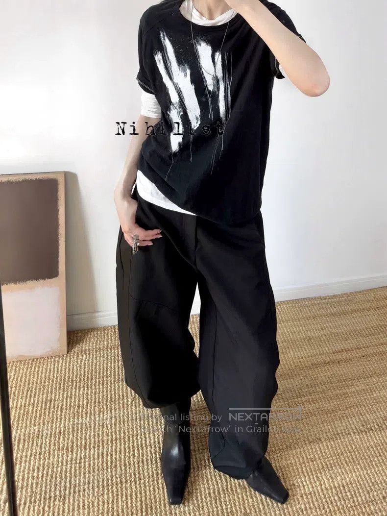 Ann Demeulemeester Ann Demeulemeester Size xs black cotton-jersey short sleev Size US XXS / EU 40 - 2 Thumbnail