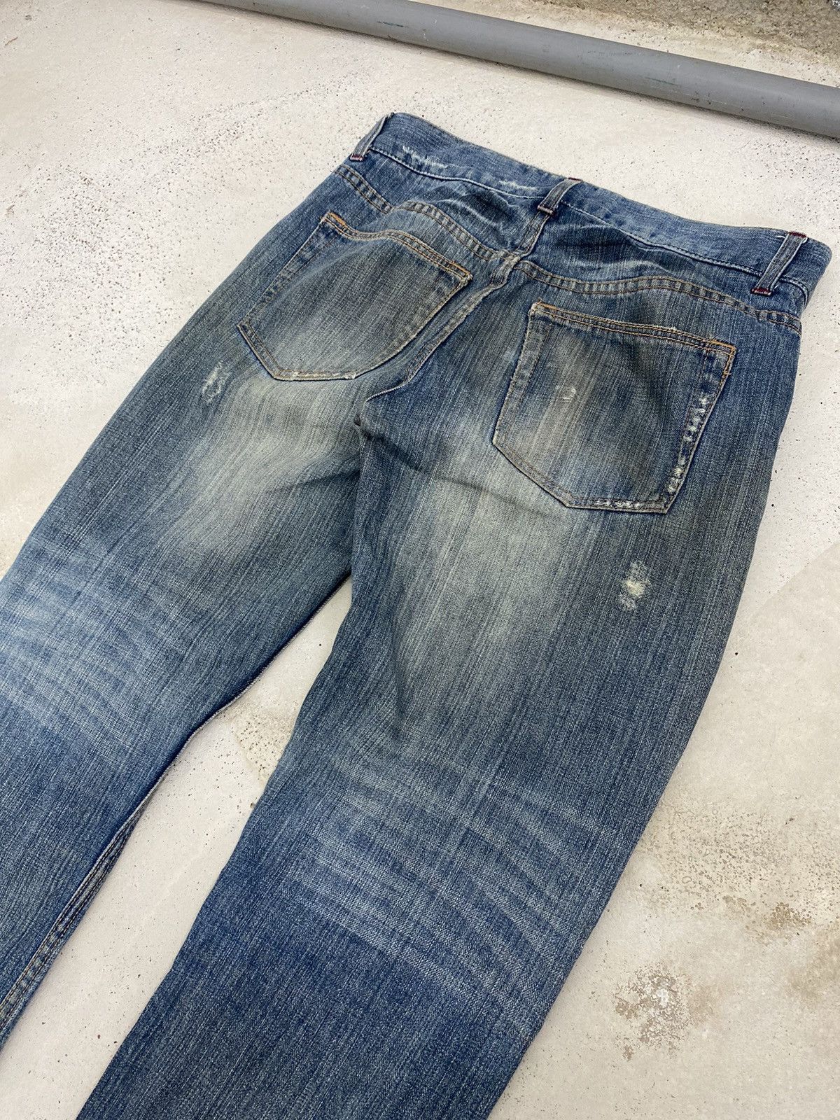 Le Grande Bleu (L.G.B.) Vintage Purete Japan Distress Uruboros Kofu Whisker Straight Size US 31 - 13 Thumbnail