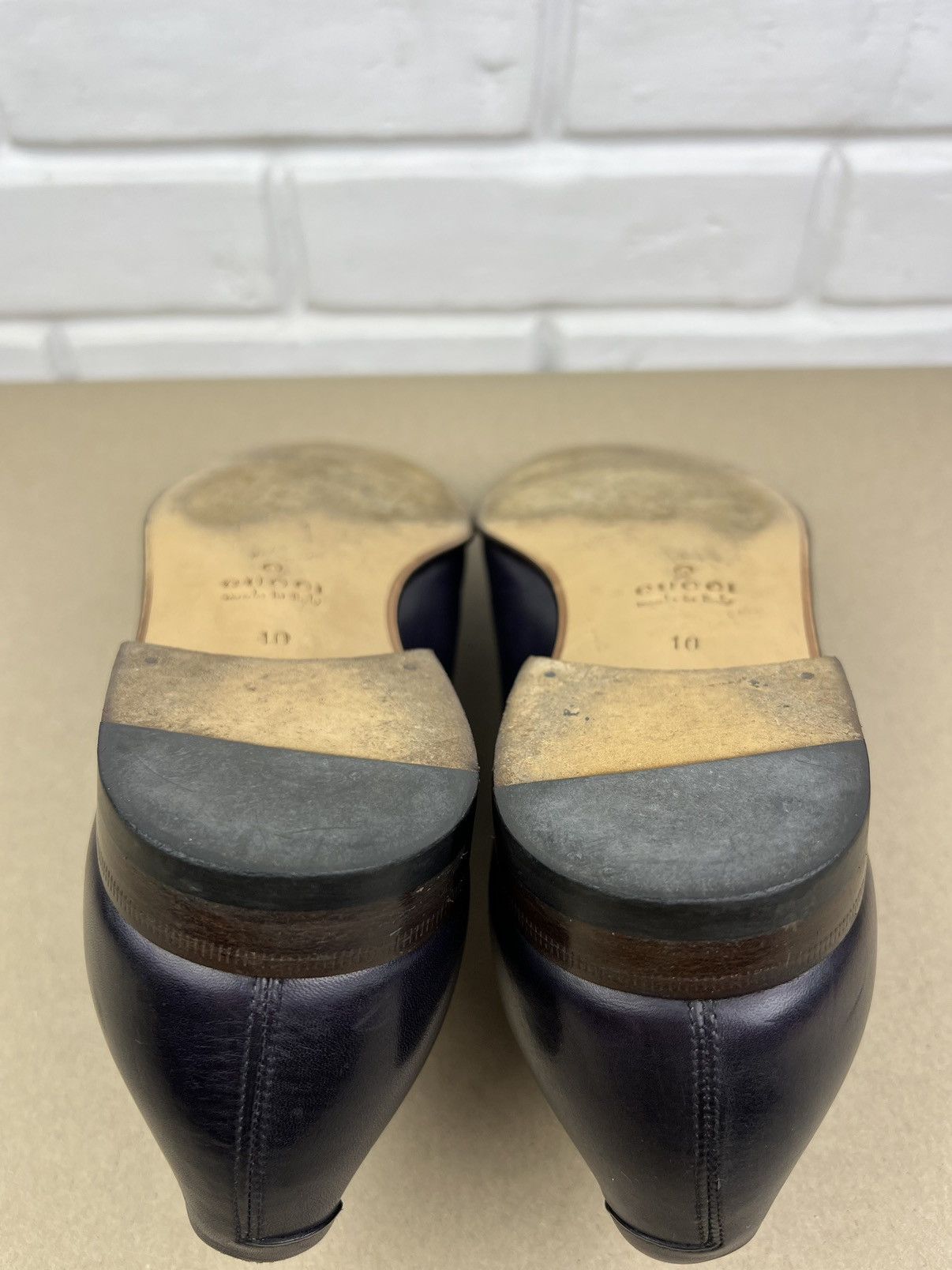 Gucci GUCCI Derby Leather Shoes Lace Up GG Logo Dark Purple Men’s Size US 10.5 / EU 43-44 - 12 Thumbnail