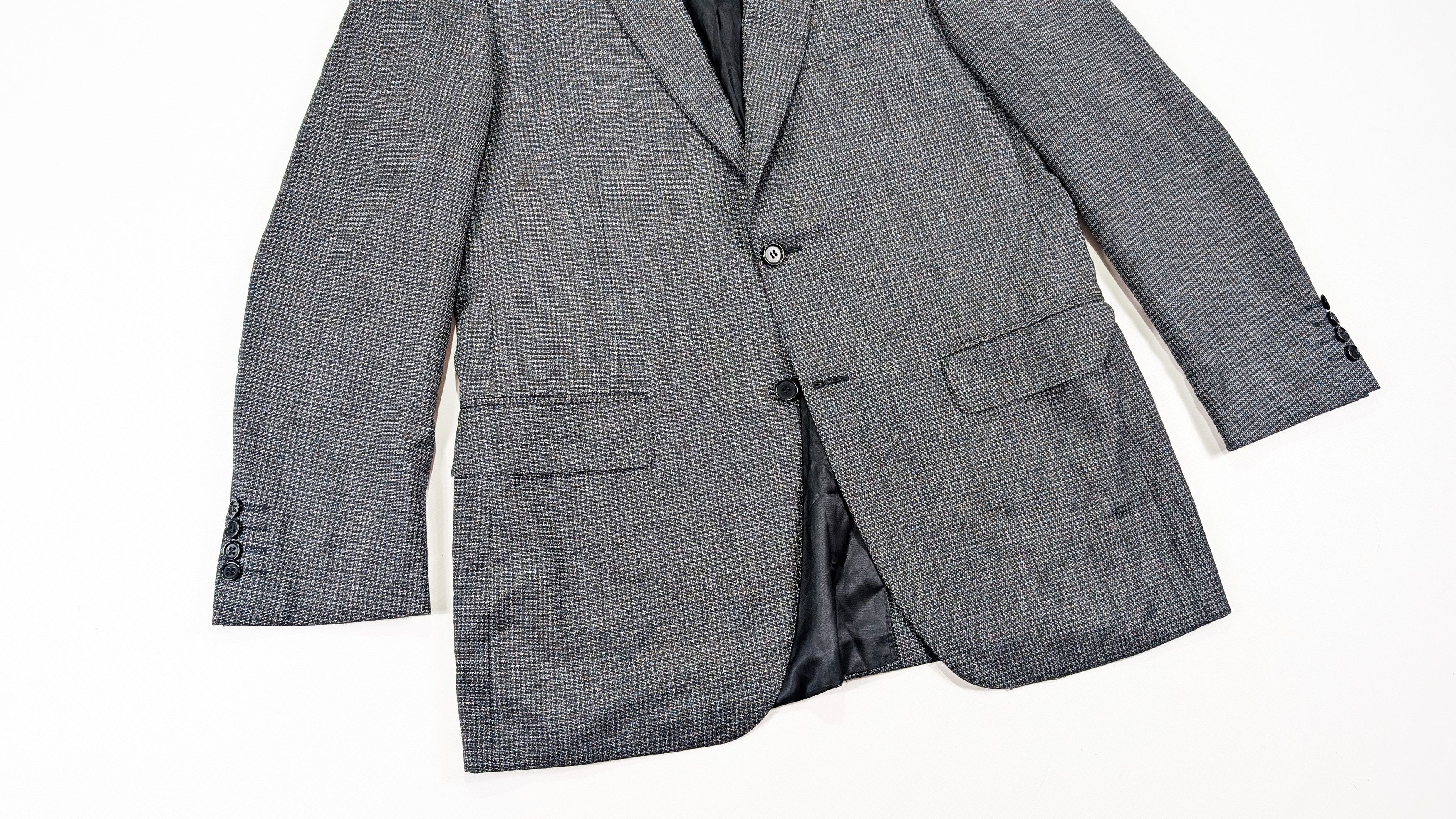 Canali Canali Houndstooth Gray Wool Suit Jacket Size 42R Size 42R - 4 Thumbnail