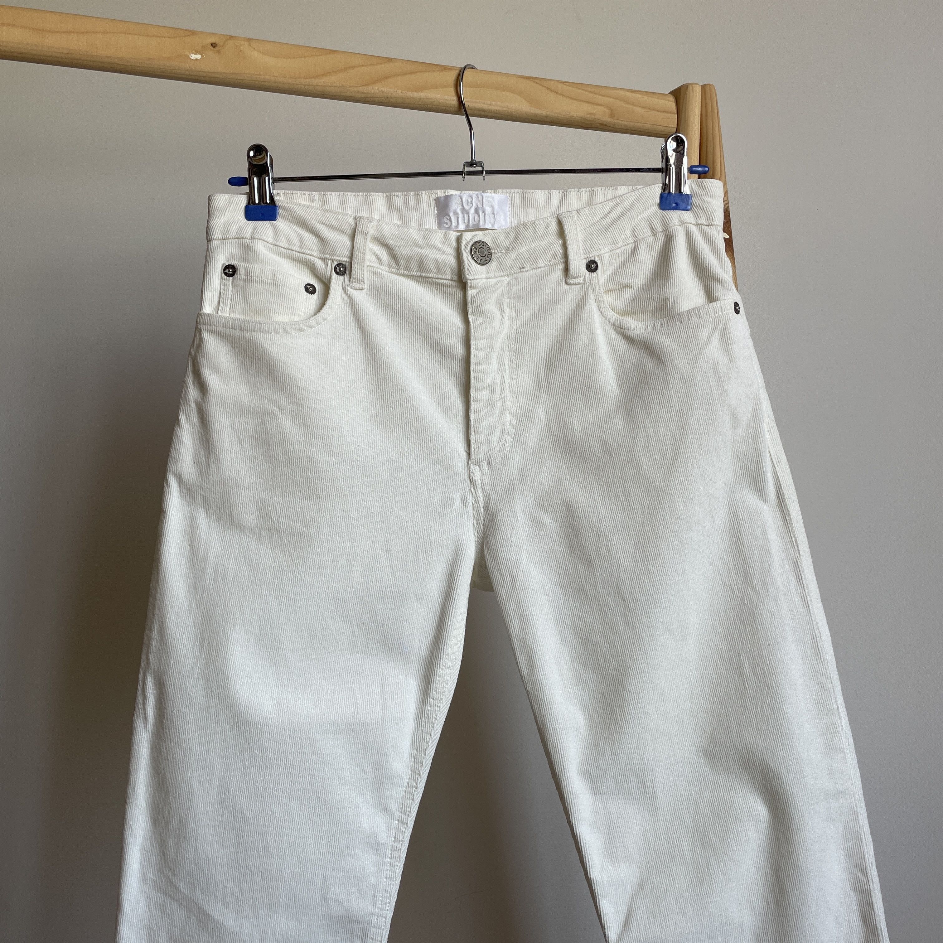 Acne Studios Acne Studios Pop Corduroy Womens White Pants Size 34 Size 34" / US 12 / IT 48 - 3 Thumbnail