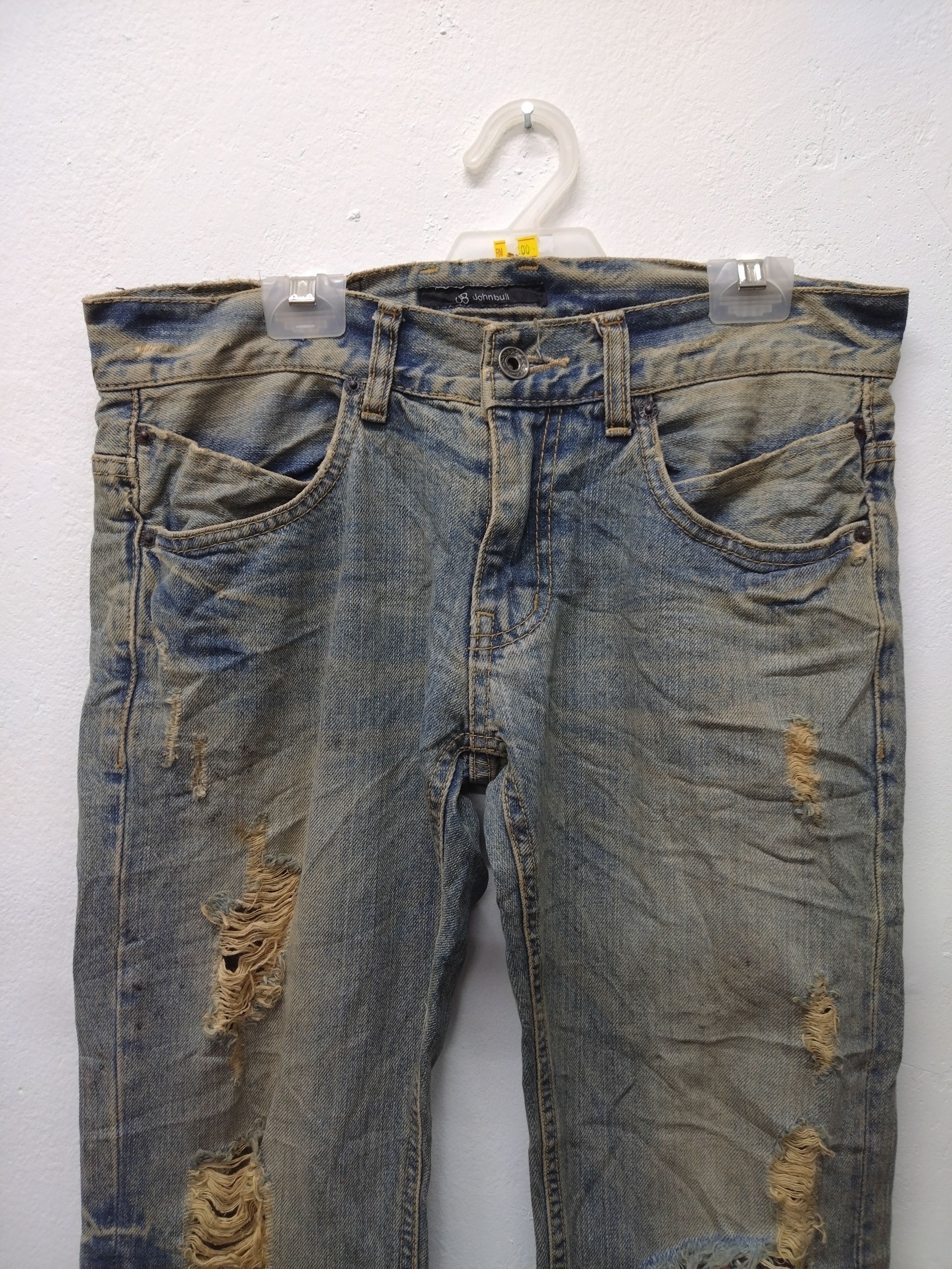 Japanese Brand × Johnbull Crazy Cool Vtg distressed Trash Flared Design John Bull Jean Size US 30 / EU 46 - 5 Thumbnail
