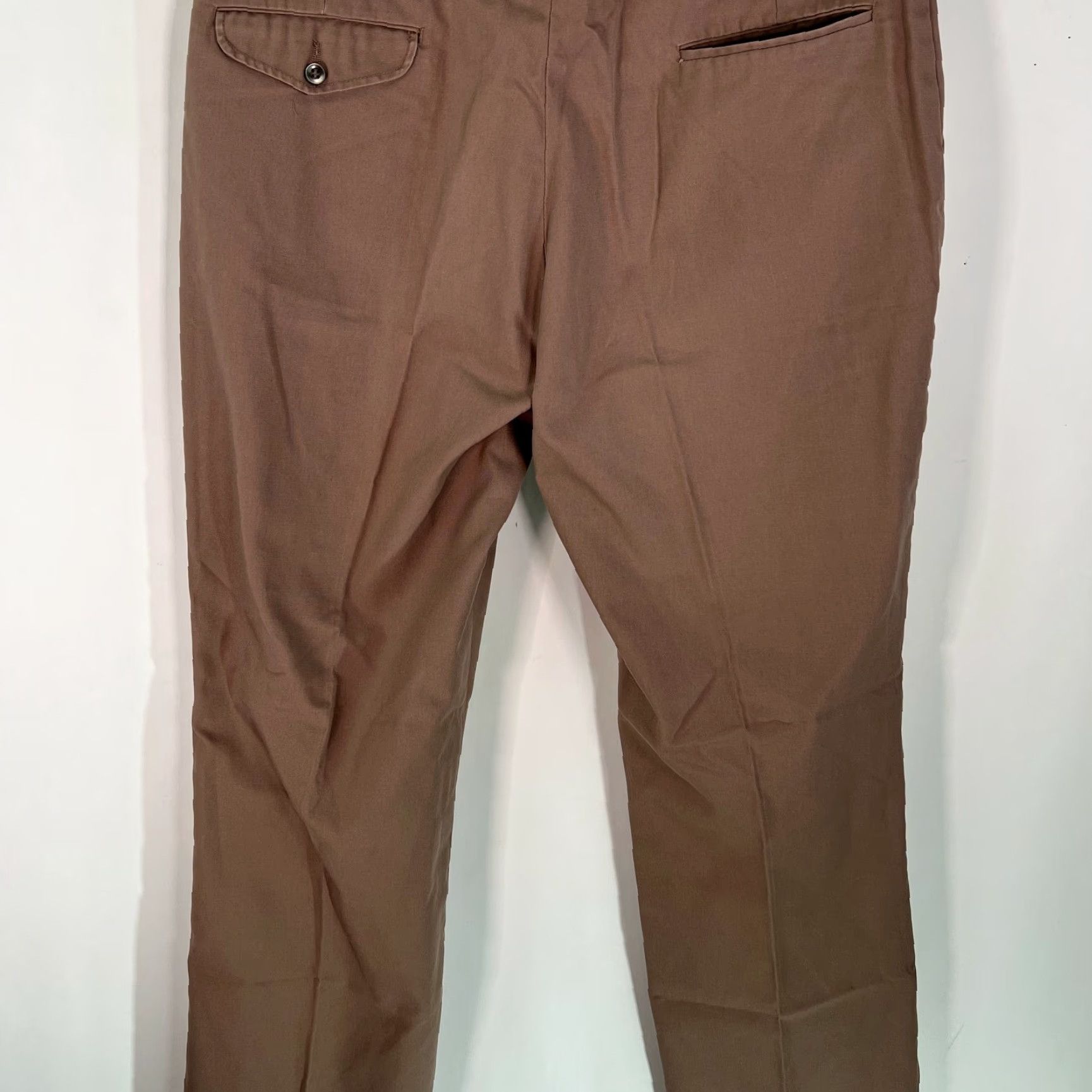 Wrangler Wrangler Mens Flat Front Regular Fit Straight Dress Pants Brown 38X34 Casual Pants Size US 38 / EU 54 - 2 Thumbnail