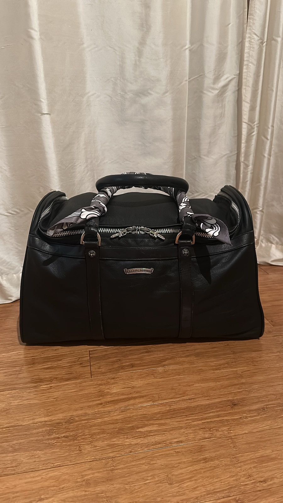 Chrome Hearts Chrome Hearts XL Duffle Bag Black Leather Crosses Luggage Size ONE SIZE - 1 Thumbnail