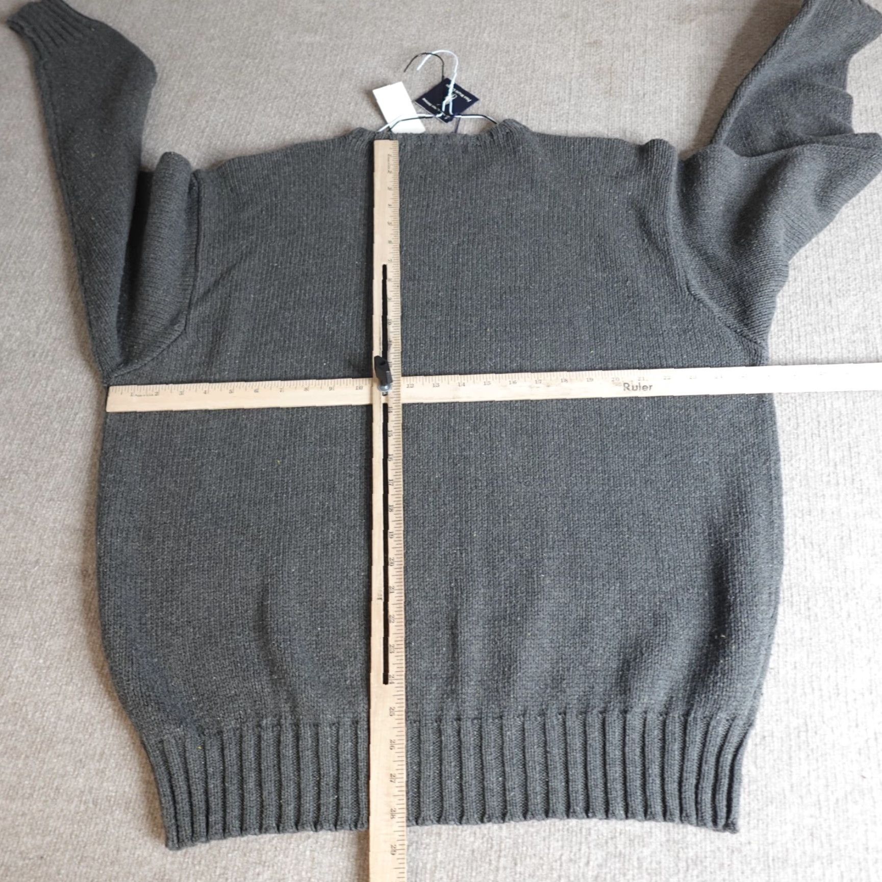 Polo Ralph Lauren VINTAGE Polo Ralph Lauren Sweater Men 2XL Gray Solid Crew Neck Cotton Pullover Knit Size US XXL / EU 58 / 5 - 7 Thumbnail