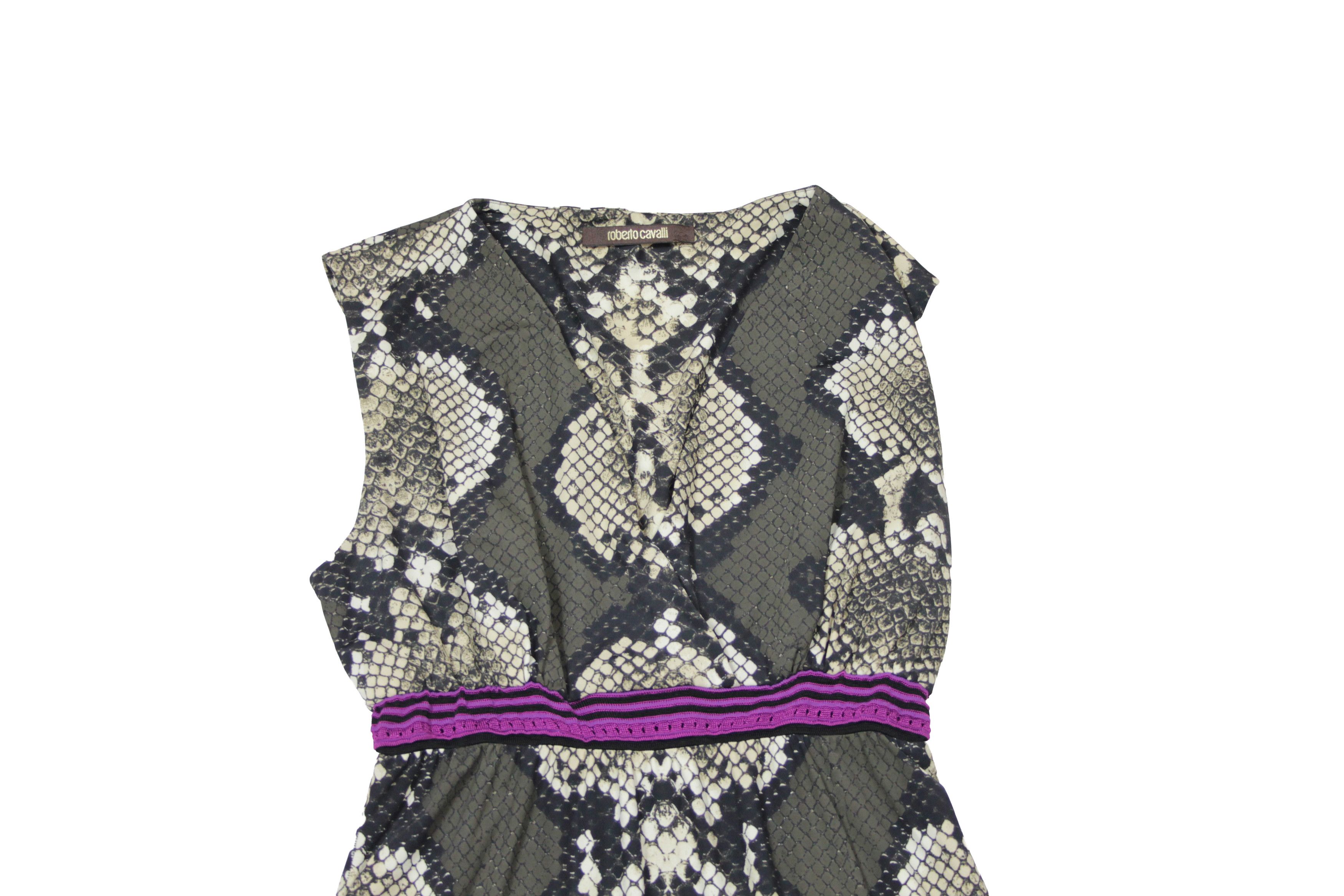 Roberto Cavalli 00S Snakeskin Print Stretch Dress Vintage Size S / US 4 / IT 40 - 3 Thumbnail