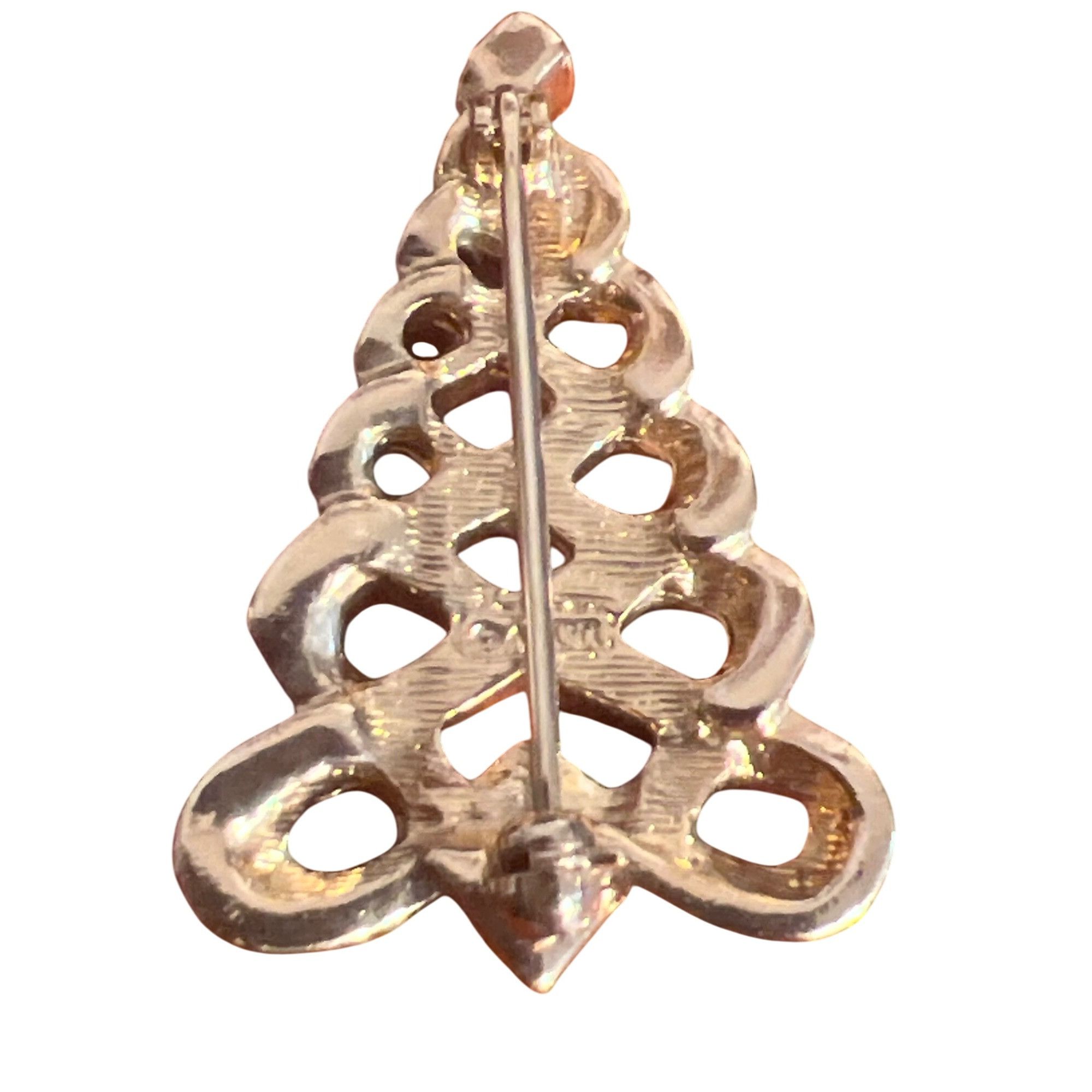 Other Vintage 80s Avon Christmas Tree Pin Brooch Rhinestone Gold T Size ONE SIZE - 4 Thumbnail