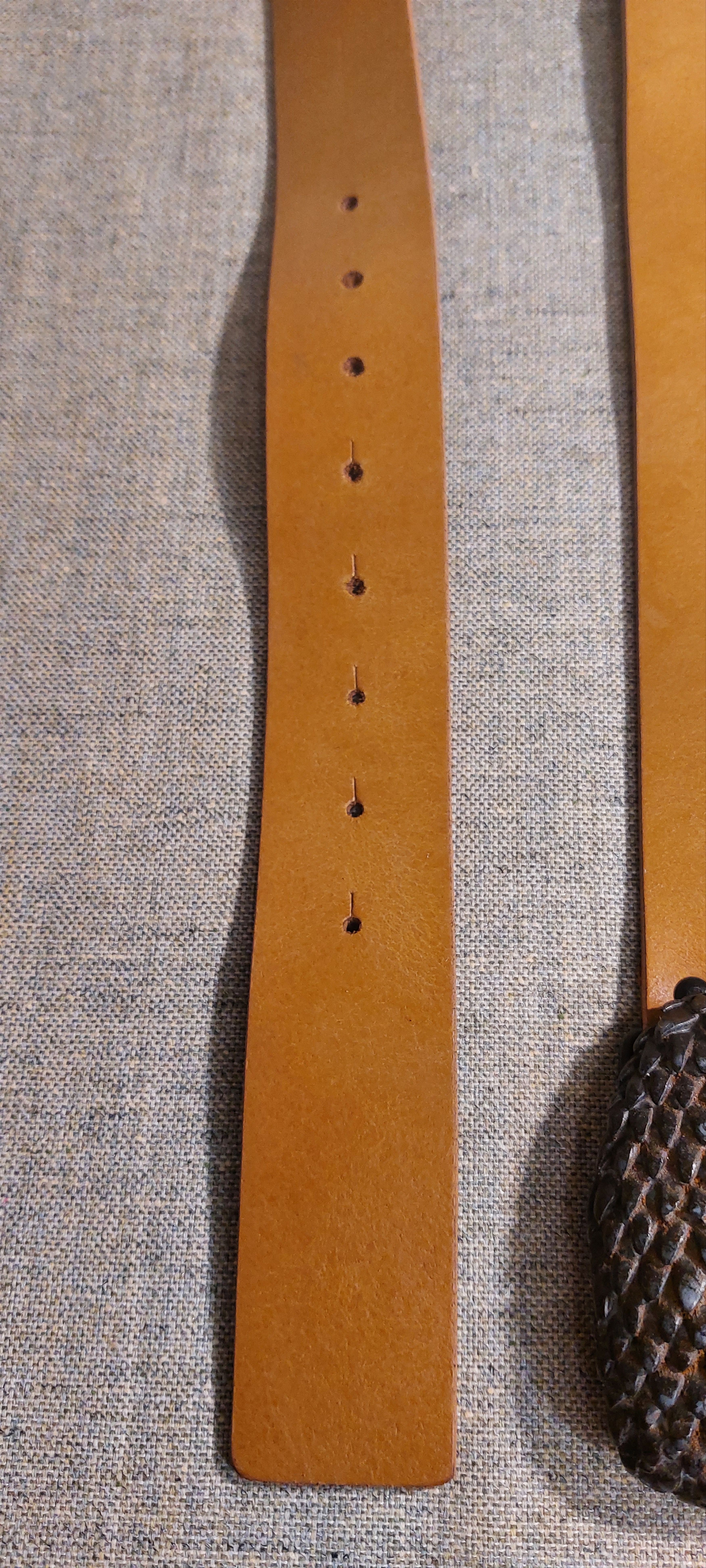 Vintage Brutalist Vintage Leather Belt Heavy Cast Buckle Size ONE SIZE - 6 Thumbnail