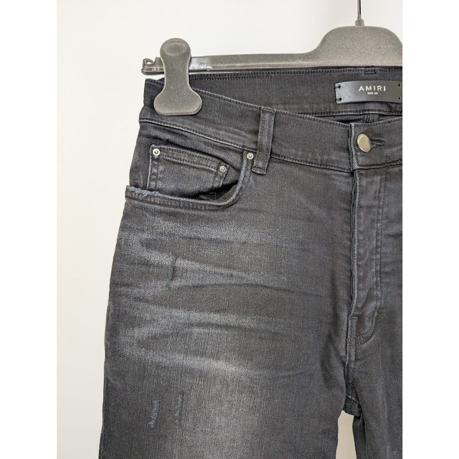 Amiri o1rshd1 MX1 Suede Jean in Vintage Black Size US 31 - 8 Thumbnail