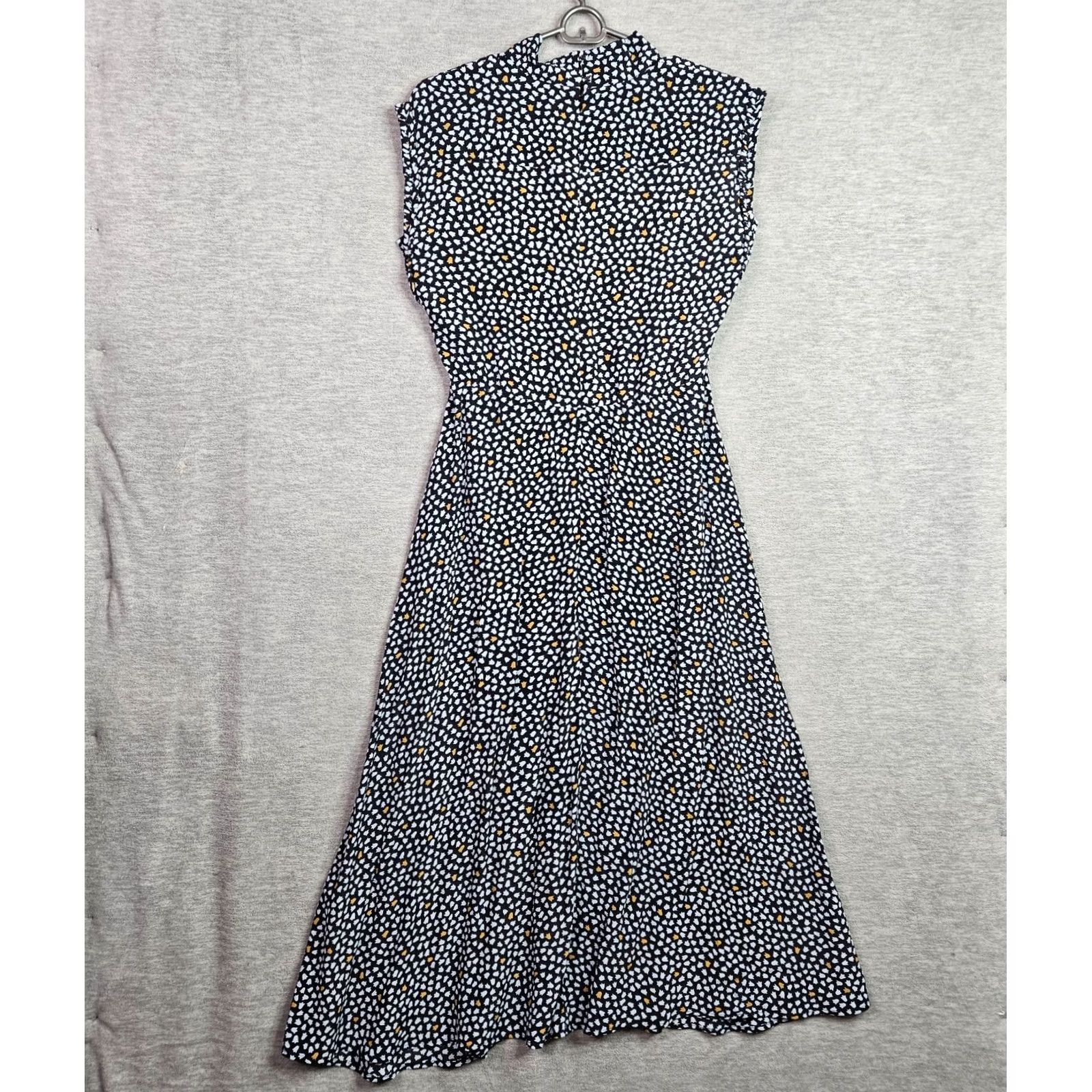 Joie Joie Women's Size 2 Black Abstract Dot Print Cap Sleeve Midi Dress Size XS / US 0-2 / IT 36-38 - 2 Thumbnail