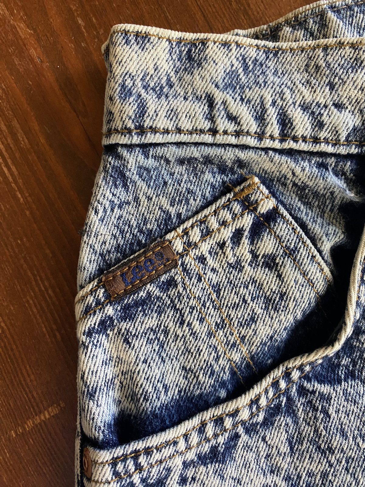 Lee Vintage 80’s Lee Blue & White Acid Wash Denim Jeans 28x28 Size 28" / US 6 / IT 42 - 17 Thumbnail