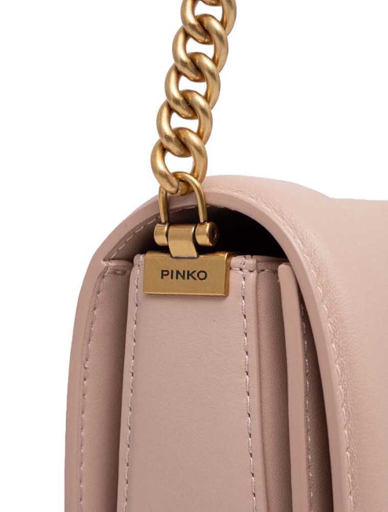 Pinko o1s22i1n0824 Size: OS / Mini Leather Shoulder Bag in Pink Size ONE SIZE - 4 Thumbnail