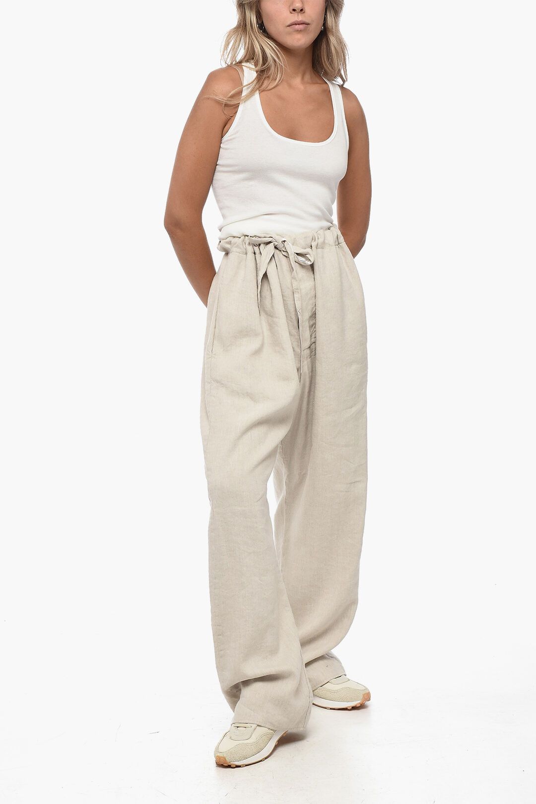 Maison Margiela og1mm1224 Reversible UNISEX Flax Blend Pant in Beige Size 34" / US 12 / IT 48 - 9 Thumbnail