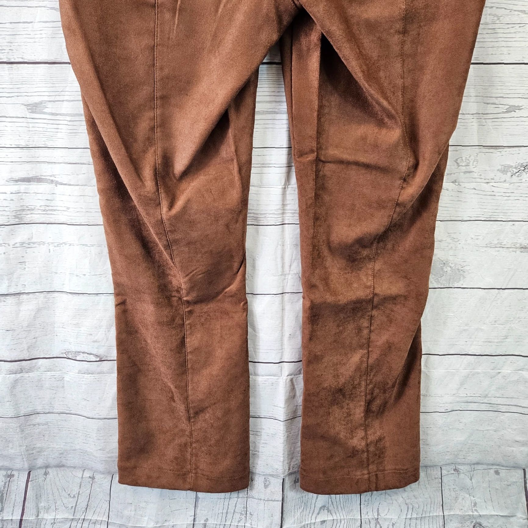NYDJ NYDJ Womens Faux Suede Pull On Slim Bootcut Cropped Pants Sz 6 Brown Mid Rise Pul On Bootcut Cropped Pants Womens Brown NYDJ Size 28" / US 6 / IT 42 - 5 Thumbnail