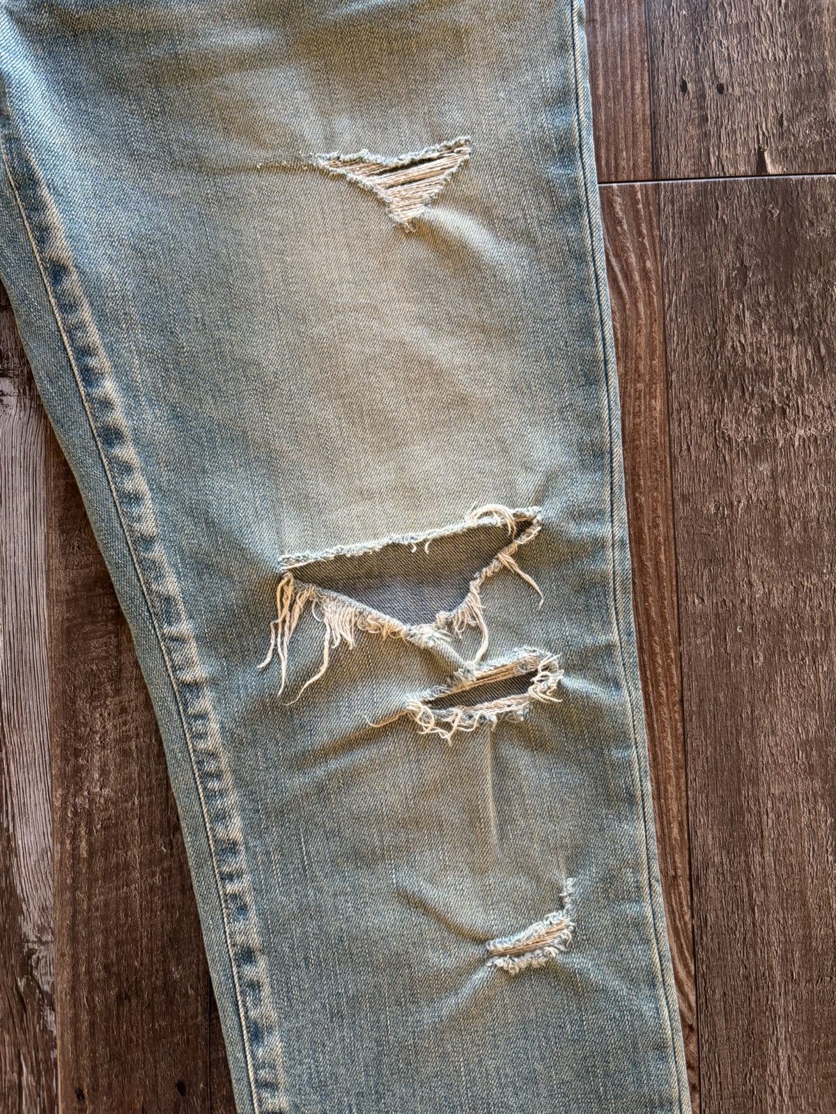Saint Laurent Paris Saint Laurent Paris D02 Crash Denim Size US 33 - 2 Thumbnail