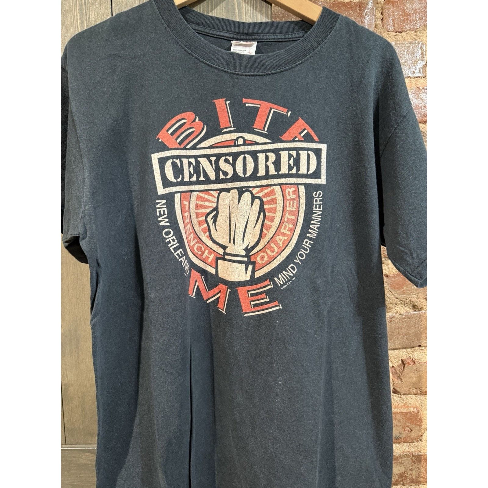 Anvil Anvil Y2K Bite Me Fist New Orleans Censored Graphic T Sz L Size US L / EU 52-54 / 3 - 2 Thumbnail