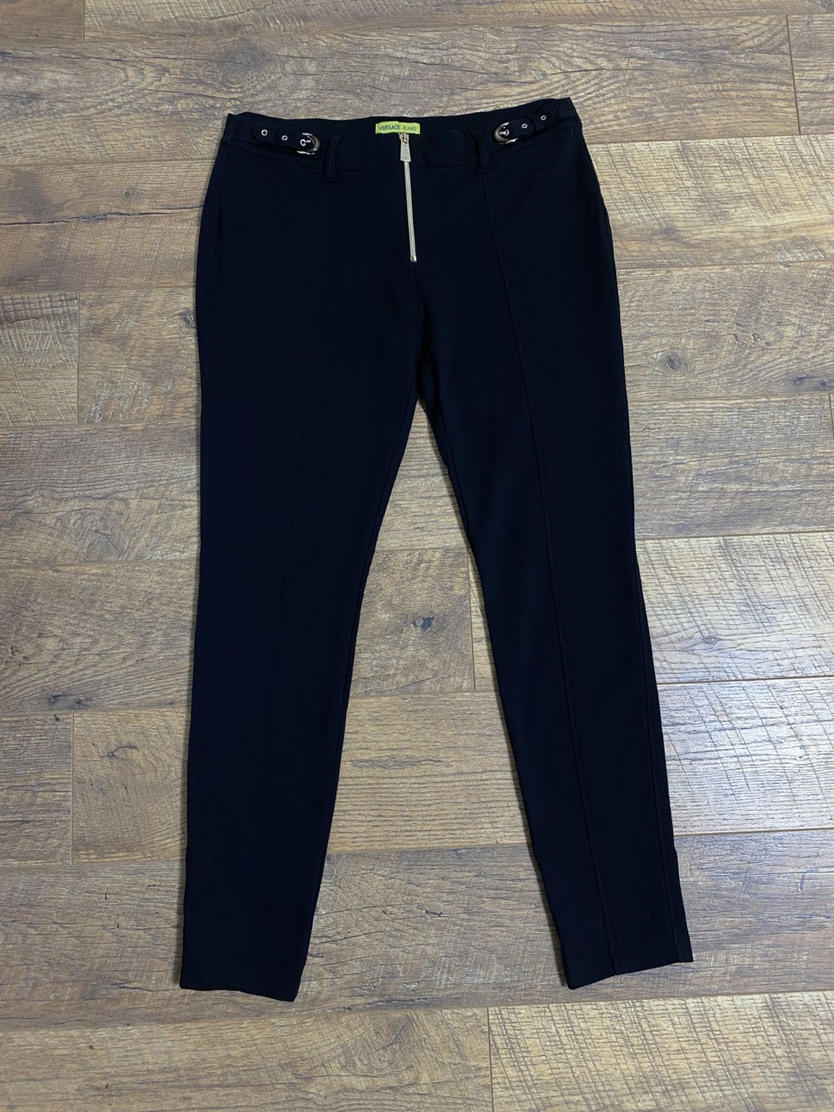 Versace Jeans Couture Versace Jeans Black Zip-Front Buckle Trousers IT48 Size 34" / US 12 / IT 48 - 5 Thumbnail