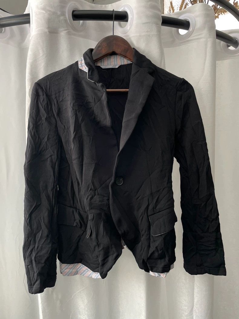 Yohji Yamamoto yohji Yamamoto size 2 Black Patchwork Blazer Size M / US 6-8 / IT 42-44 - 1 Thumbnail