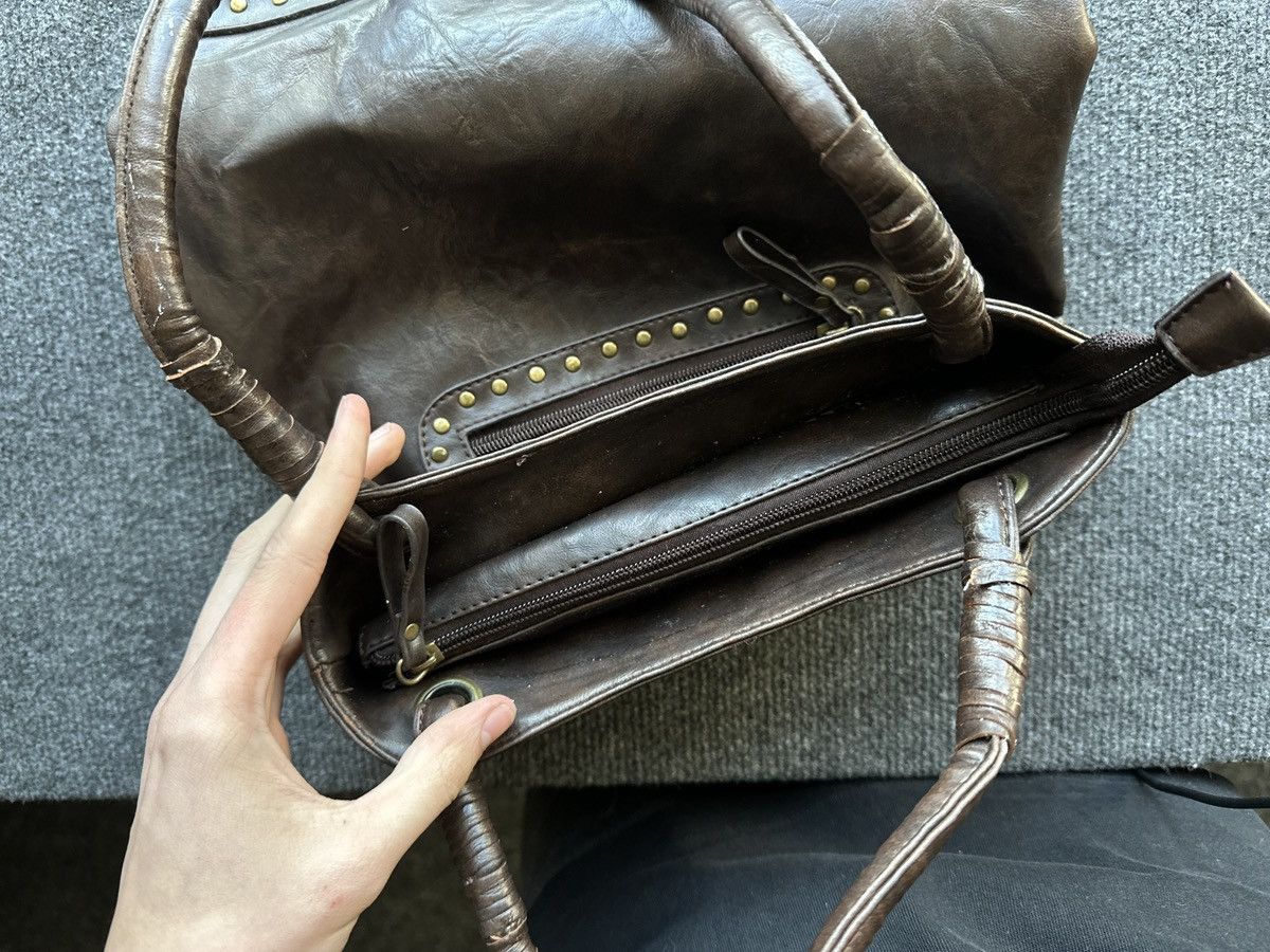 Other 🚨Y2K AVANT-GARDE🚨 LEATHER ZIP Japan style hand bag 90s Size ONE SIZE - 16 Thumbnail
